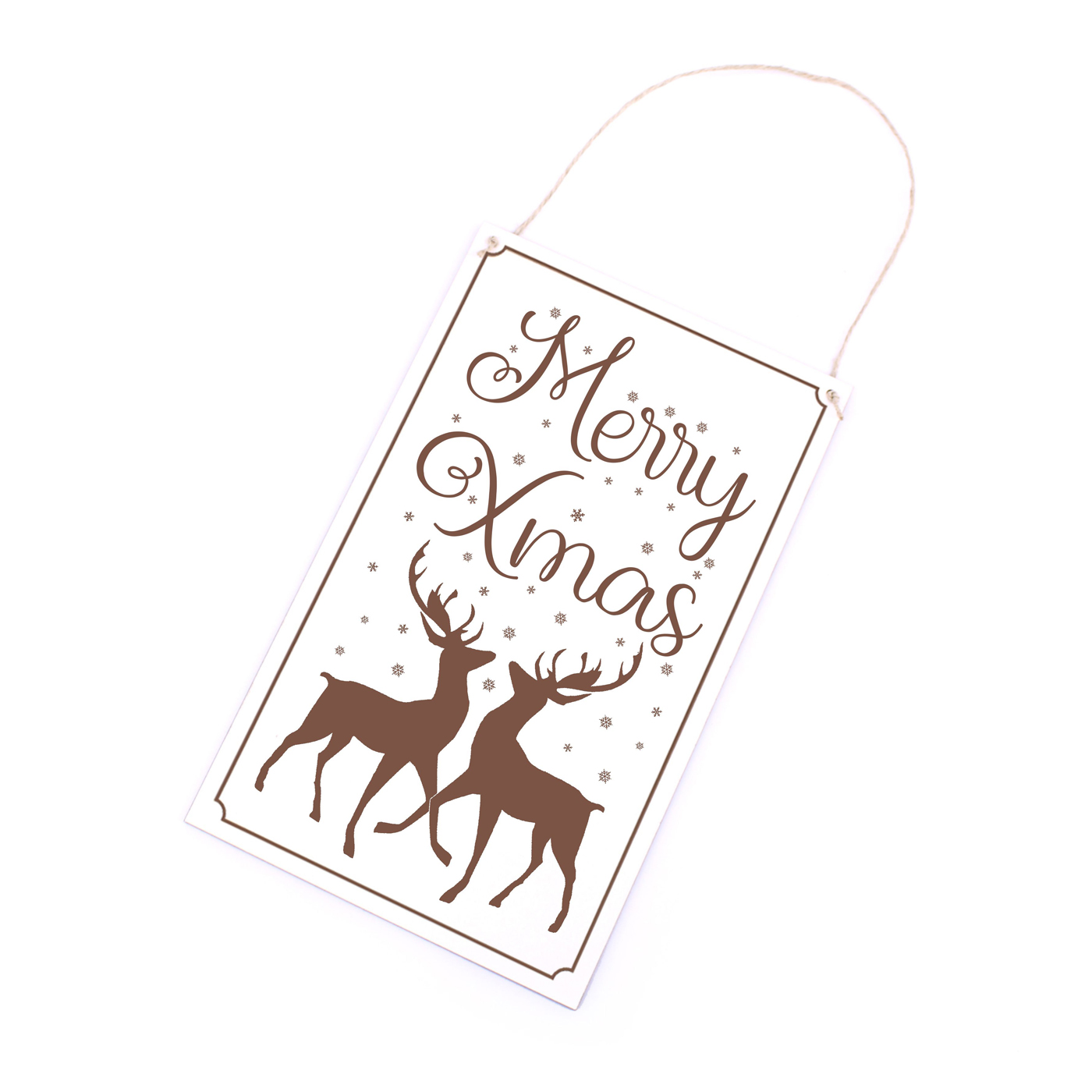 Weihnachten Schild Merry Xmas - Hirsch Motiv 16x26 cm