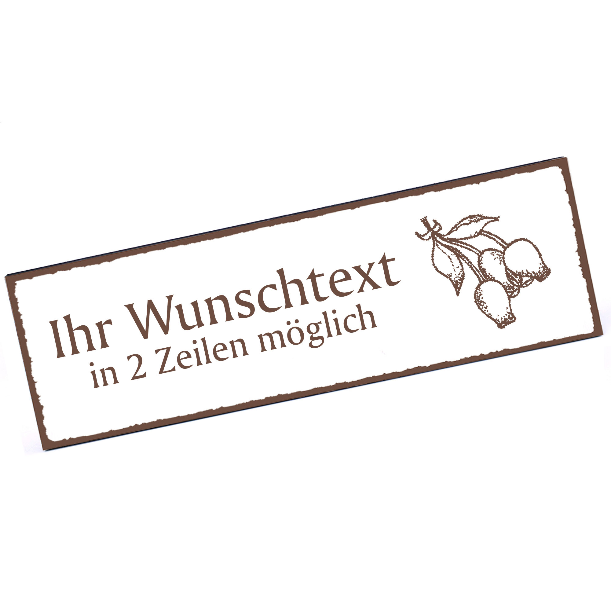 Türschild Hagebutte  Namensschild personalisiert mit Gravur - 150mm x 50mm - selbstklebend