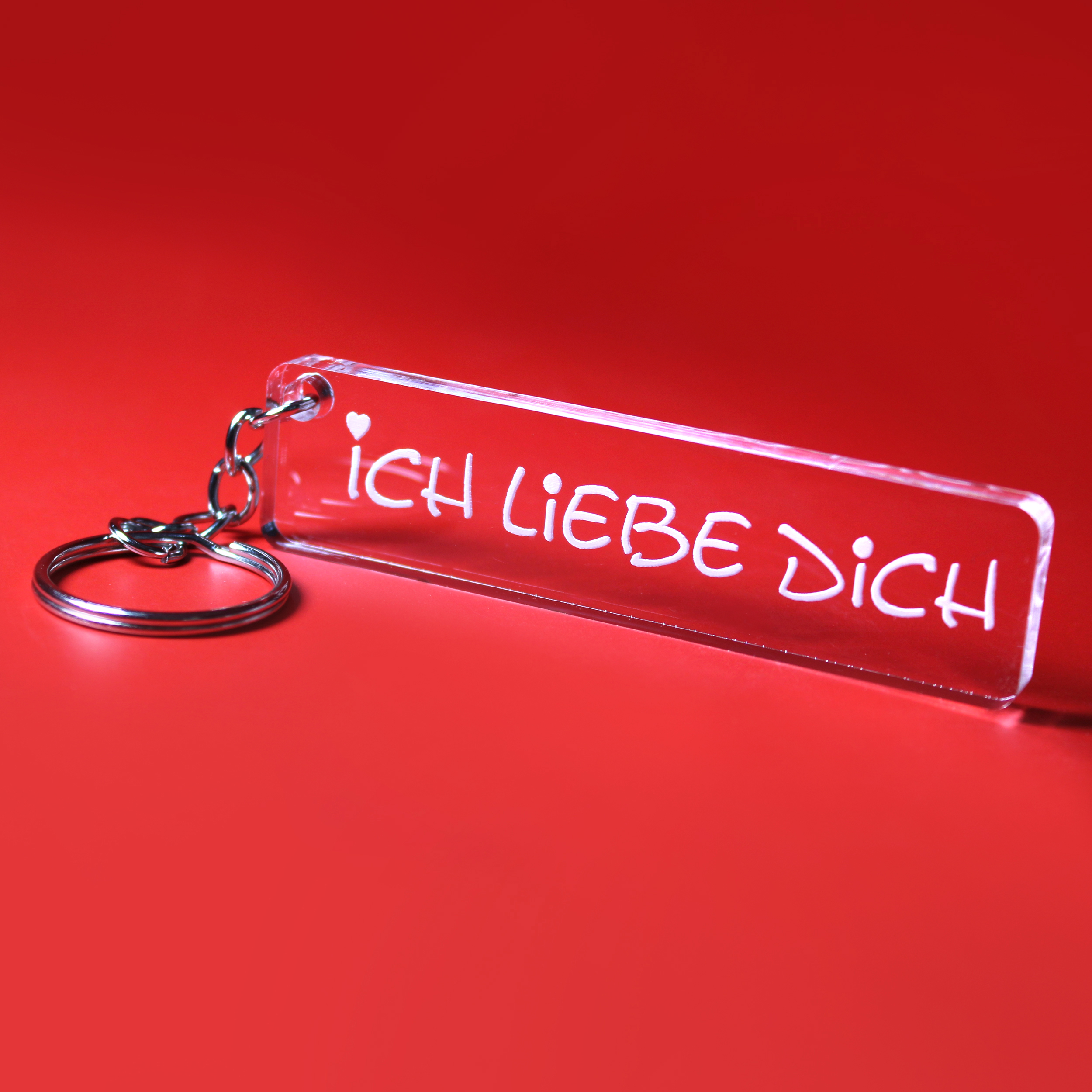 Schlüsselanhänger Acryl - Ich liebe dich - 8x2 cm 