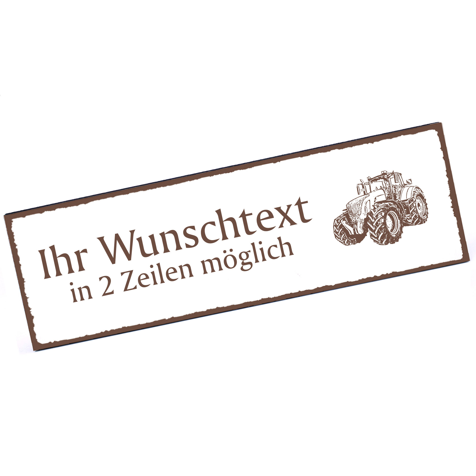 Türschild Traktor  Namensschild personalisiert mit Gravur - 150mm x 50mm - selbstklebend