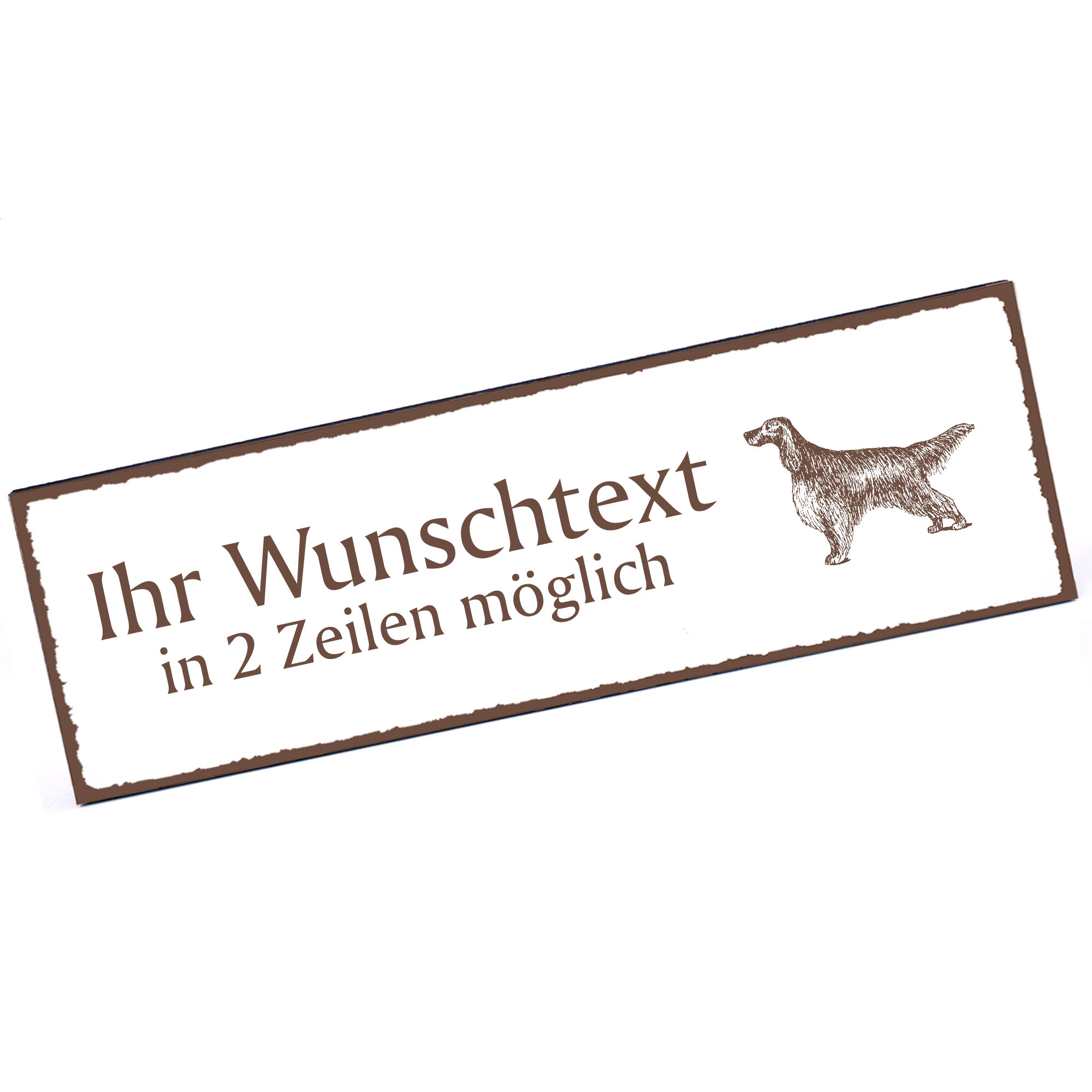 Türschild Irish Red Setter  Namensschild personalisiert mit Gravur - 150mm x 50mm - selbstklebend