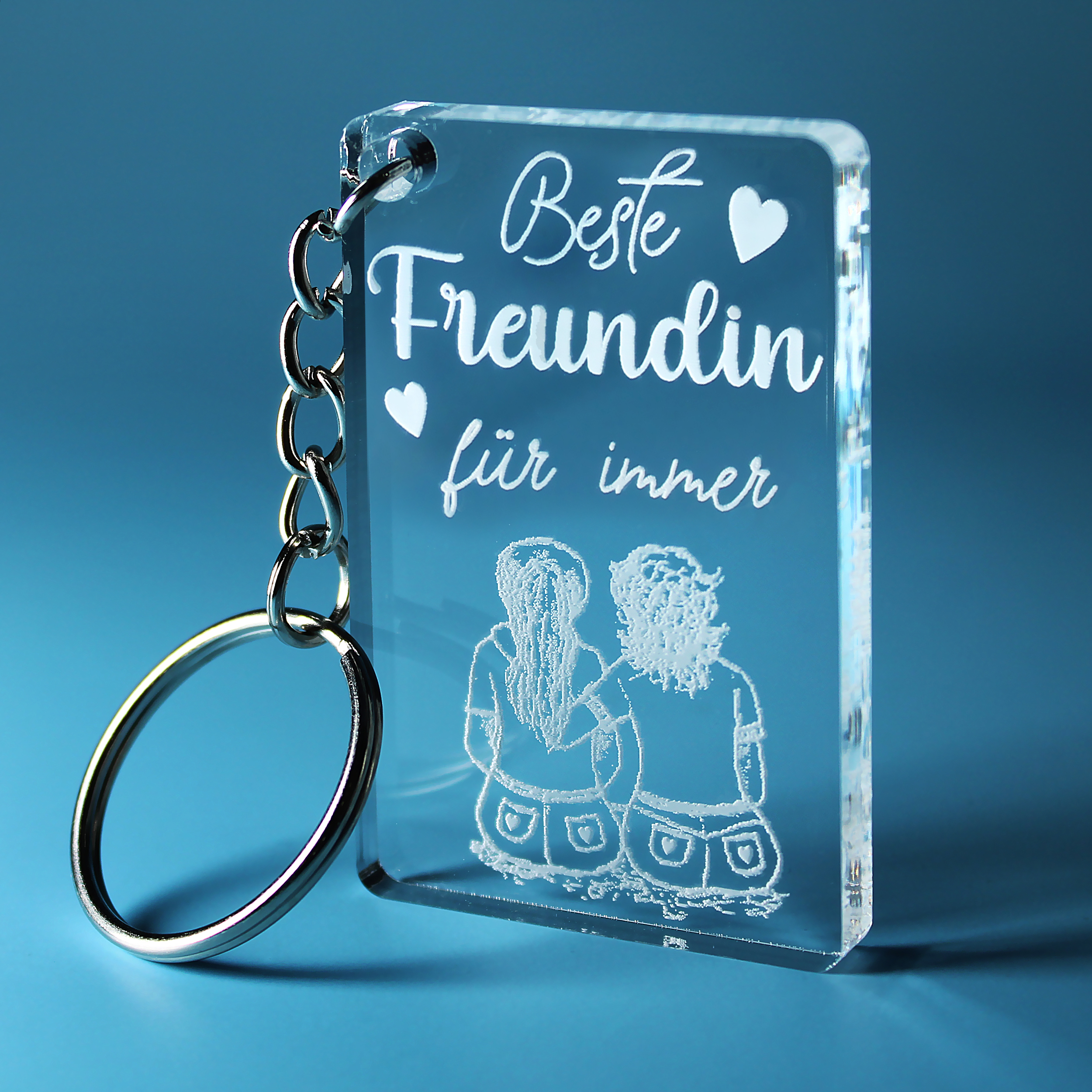 Schlüsselanhänger Acryl - Beste Freundin für immer - 3,5x5,5 cm 