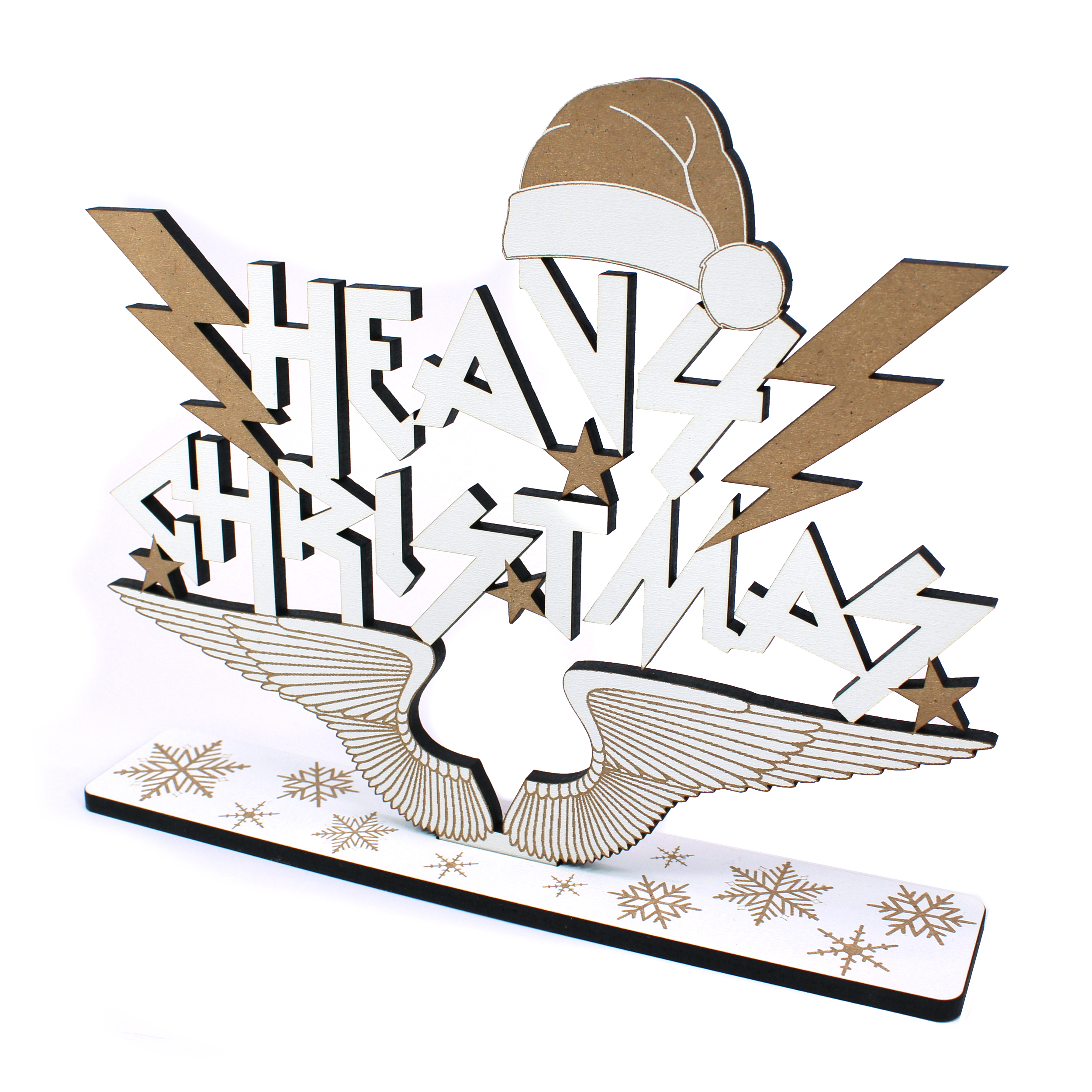 Dekoaufsteller „Heavy Christmas“ – weihnachtliche Deko für Metal Fans