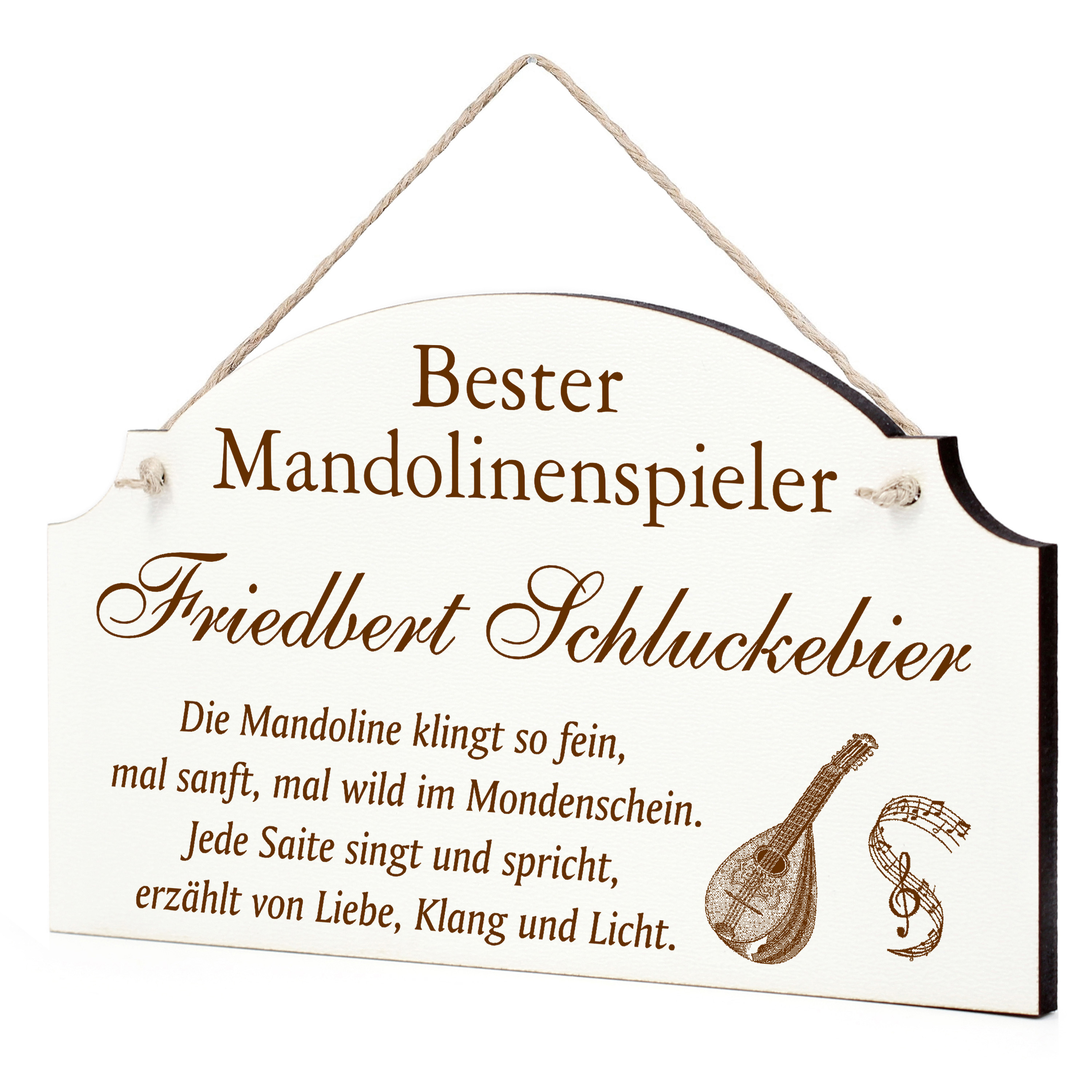 Schild Mandoline Bester Mandolinenspieler Beste Mandolinenspielerin Geschenk - lustige Geschenke in 3 Größen zum Geburtstag