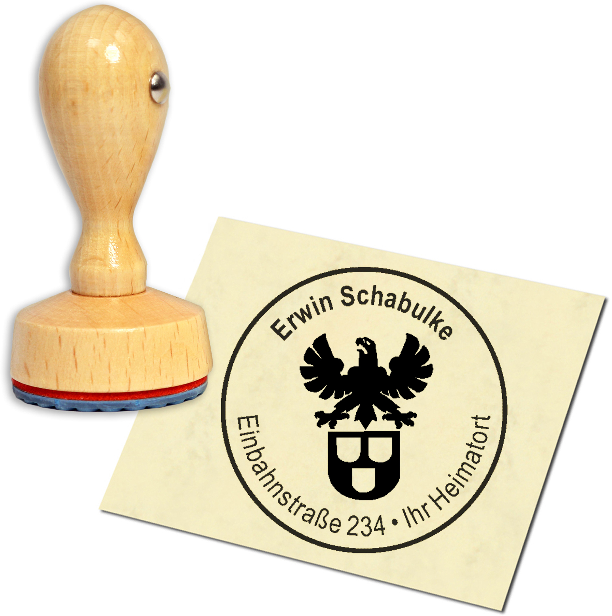 Stempel Adressstempel Holzstempel - Maler - rund 40mm
