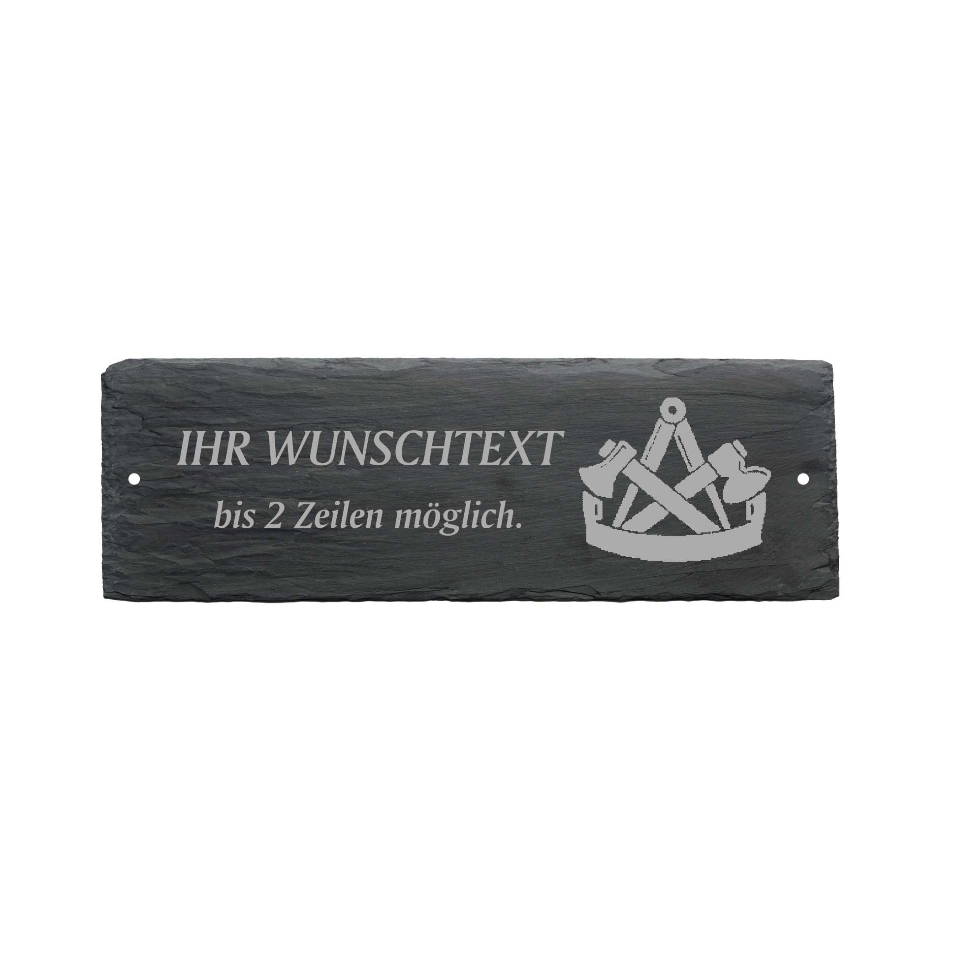 Türschild « ZIMMERMANN » ca. 22 x 8 cm - aus Schiefer