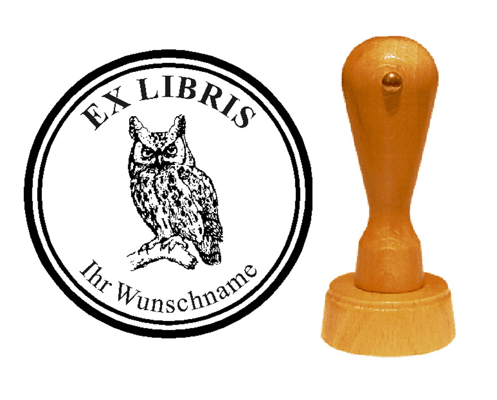 Ex Libris « Uhu 2 » mit persönlichem Namen