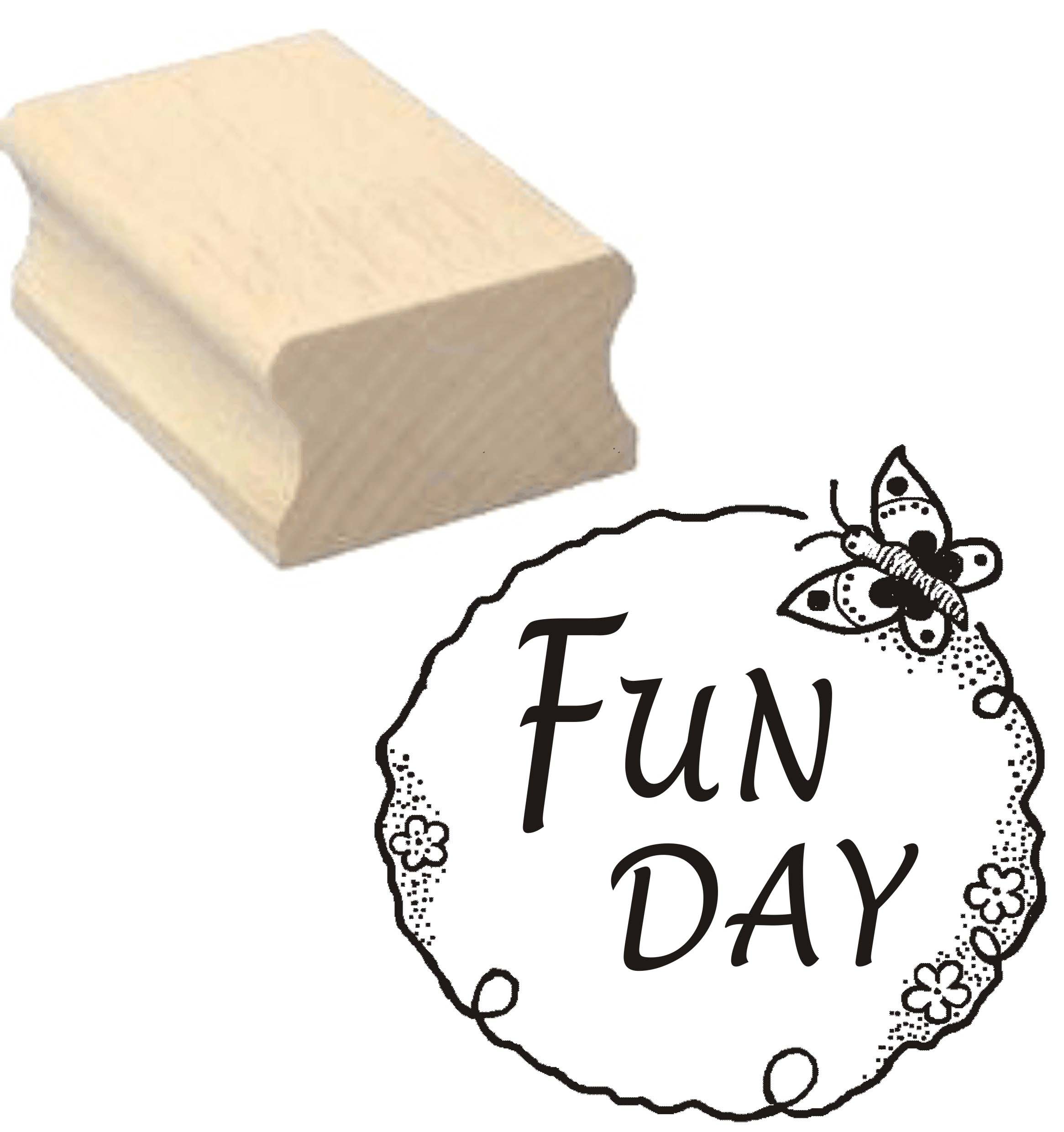 Stempel « FUN DAY » Motivstempel 40 x 40 mm