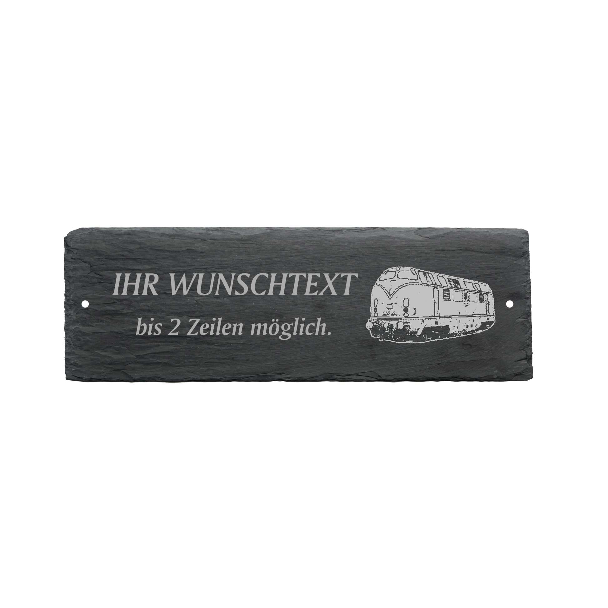 Türschild « DIESELLOKOMOTIVE 01 » ca. 22 x 8 cm - aus Schiefer