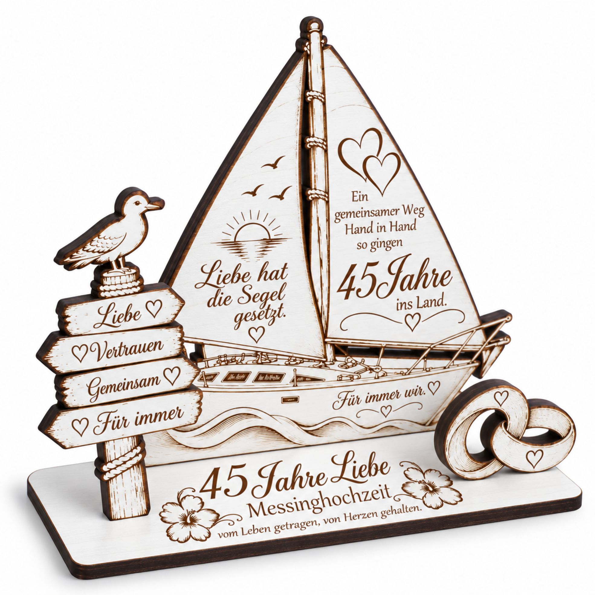 45. Hochzeitstag Geldgeschenk 45 Jahre Ehe Messinghochzeit 14x11cm