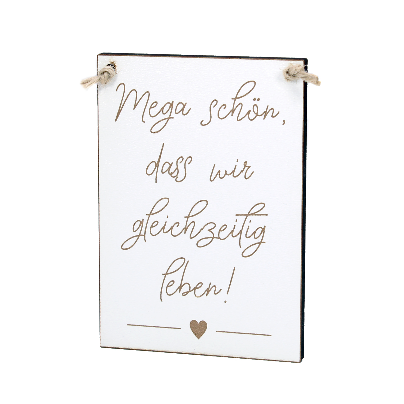 Mini Schild Freundschaft mit Spruch Mega schön, dass wir gleichzeitig leben - Schild 7 x 10 cm
