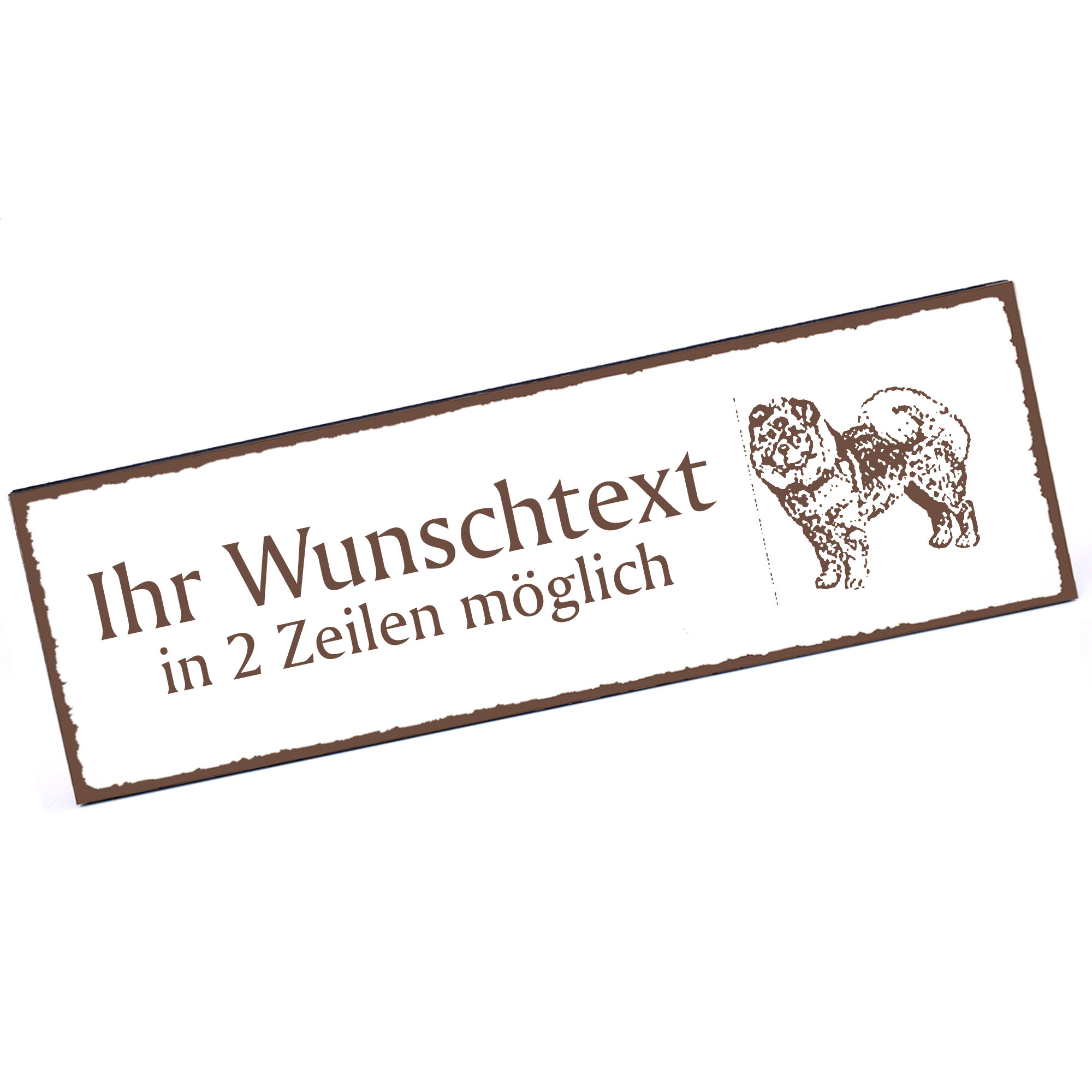Türschild Chow Chow  Namensschild personalisiert mit Gravur - 150mm x 50mm - selbstklebend