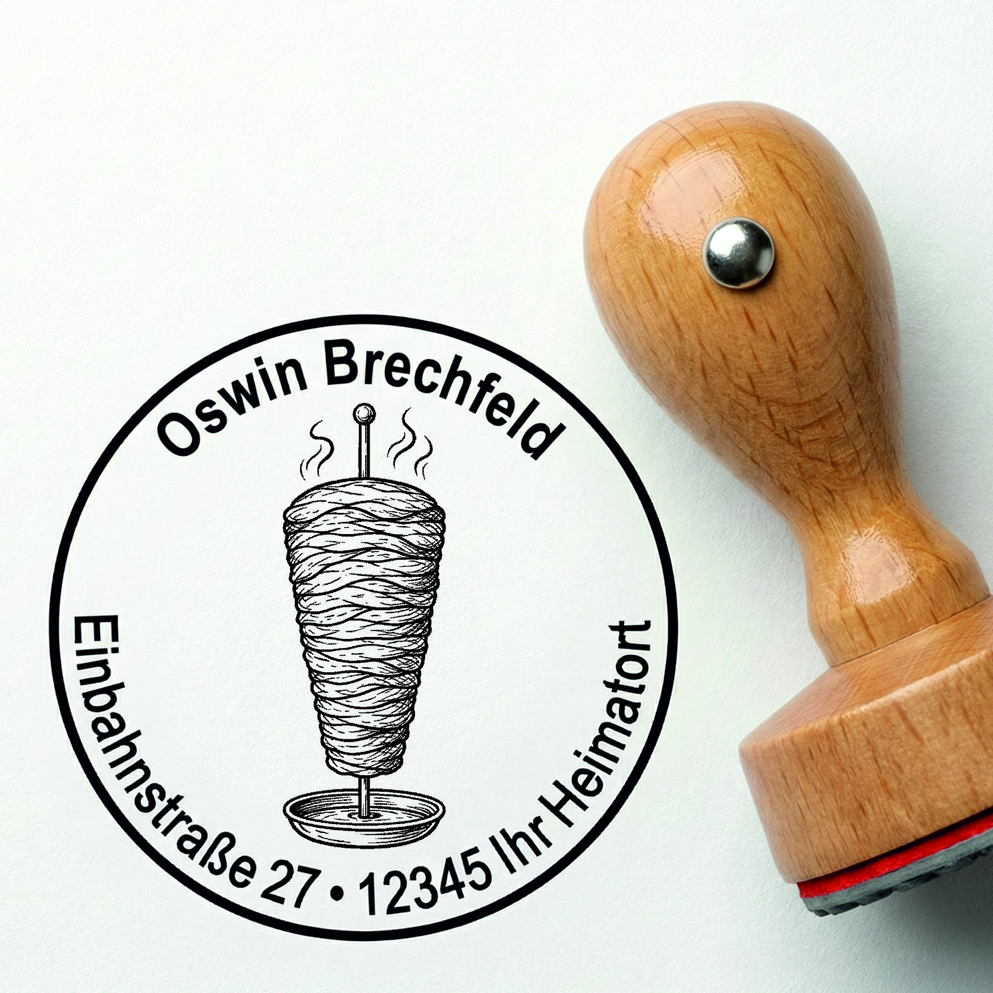 Adressenstempel « DÖNER » mit persönlichem Wunschtext