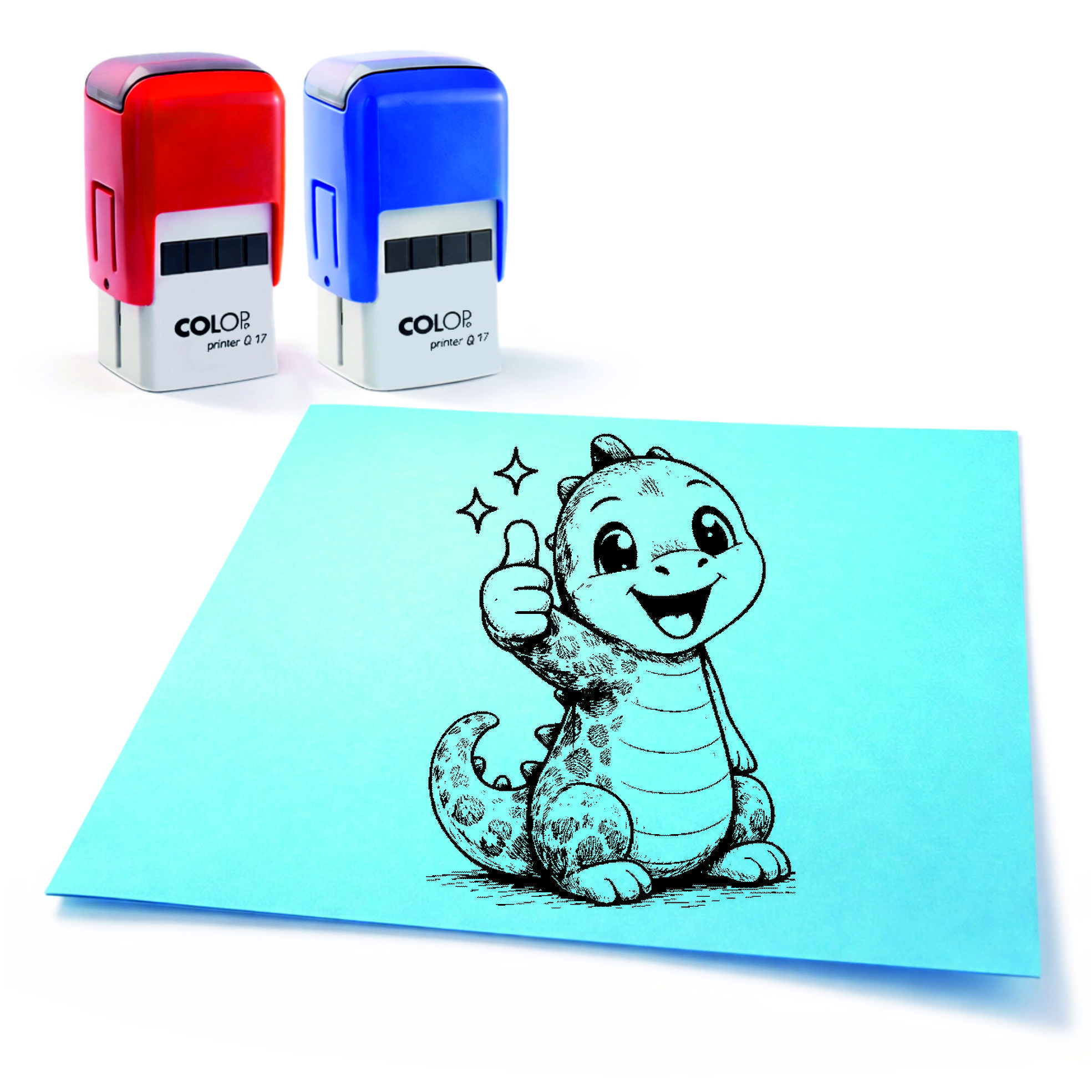  Lehrer Automatikstempel Dino Motivationsstempel Schüler – Tiermotive Daumen hoch – Abdruck 16 x 16 mm