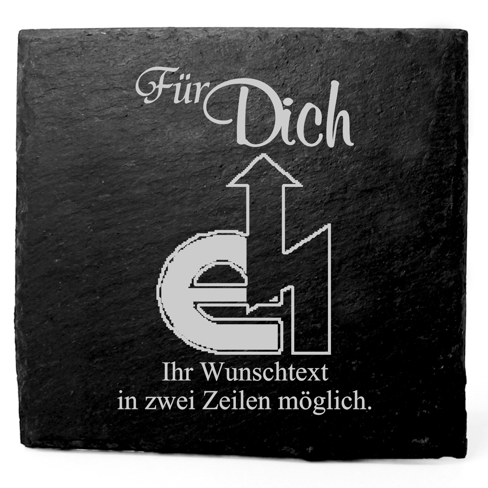 Deko Schiefer Untersetzer personalisiert Elektriker - Für Dich - 11x11cm