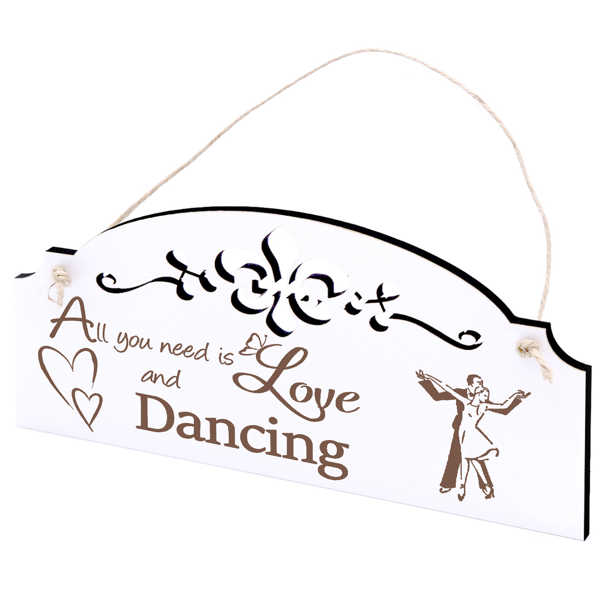 Schild Tanzen Deko 20x10cm - All you need is Love and Dancing - Holz