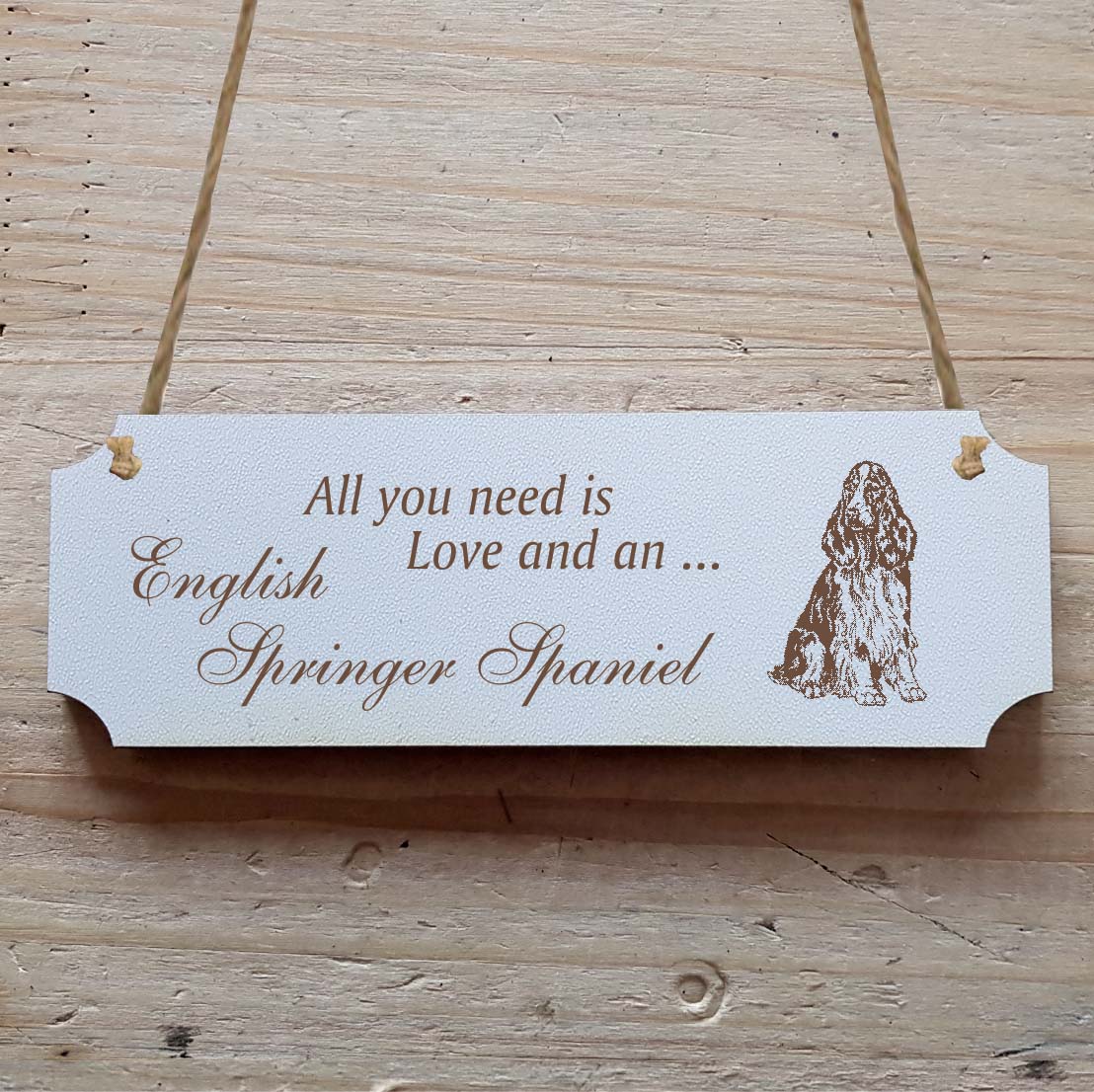 Adressstempel English Springer Spaniel -  Holzstempel personalisiert mit Adresse - Ø 40 mm