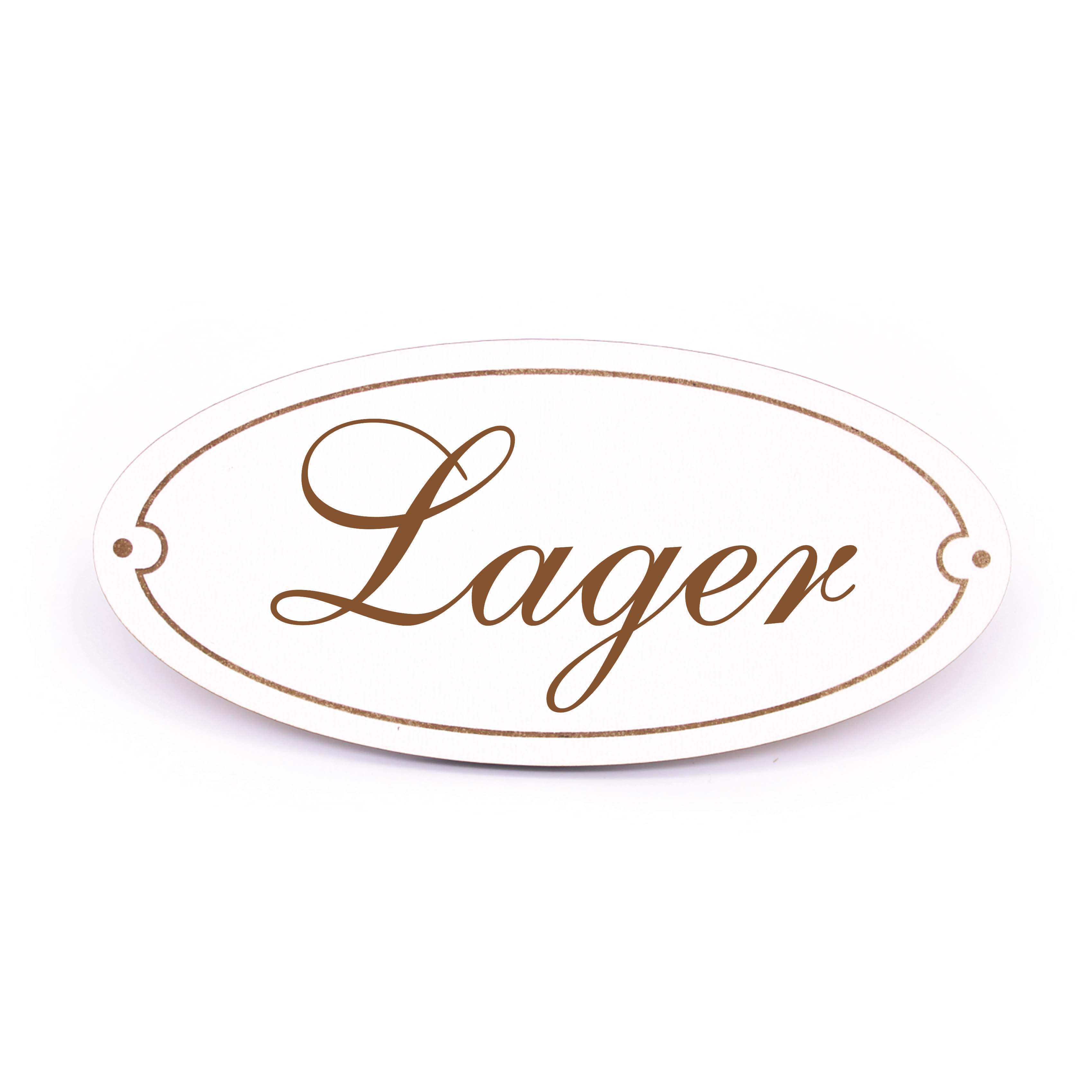 Ovales Türschild Lager - selbstklebend - 15 x 7 cm