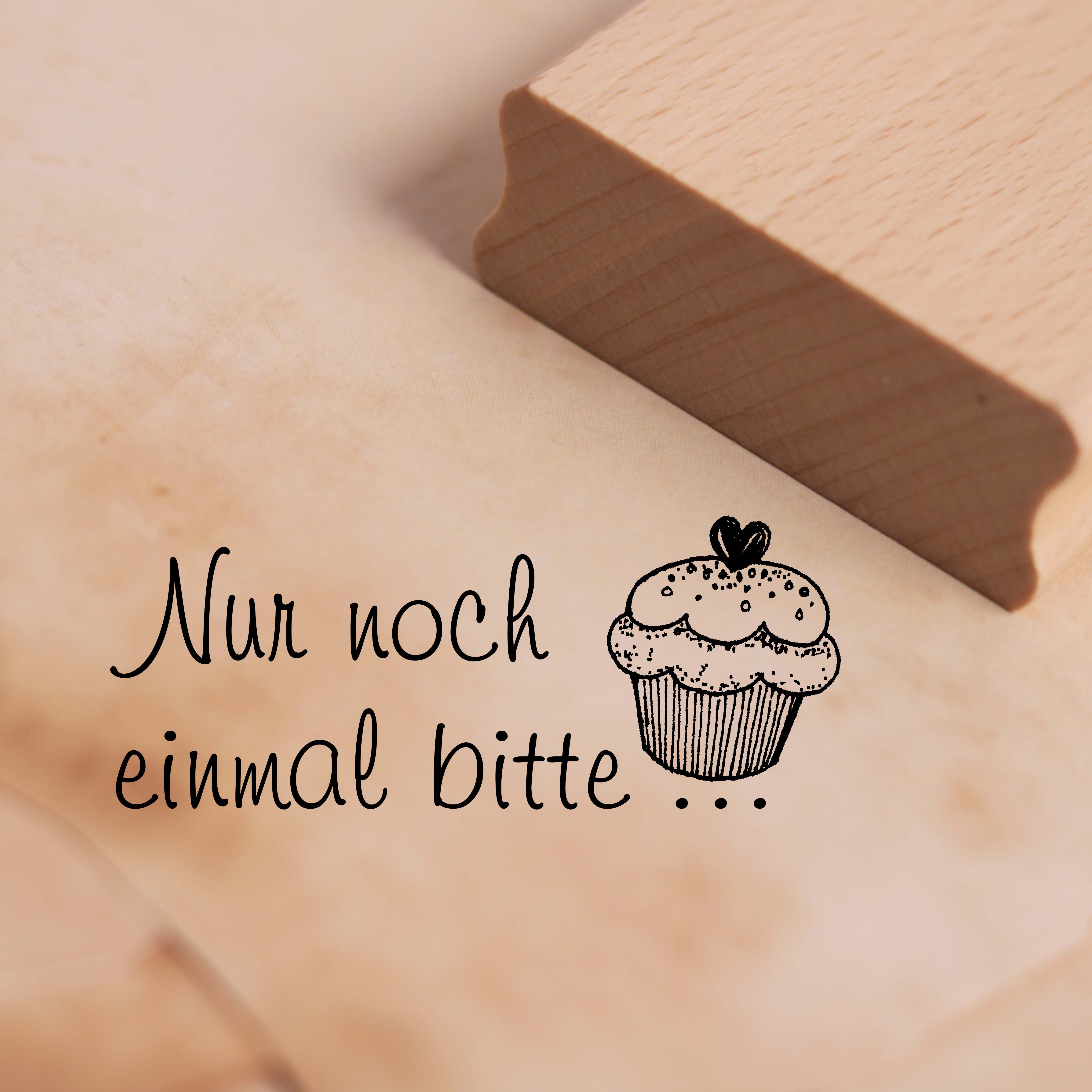 Motivstempel Nur noch einmal bitte Stempel Muffin 68 x 28 mm