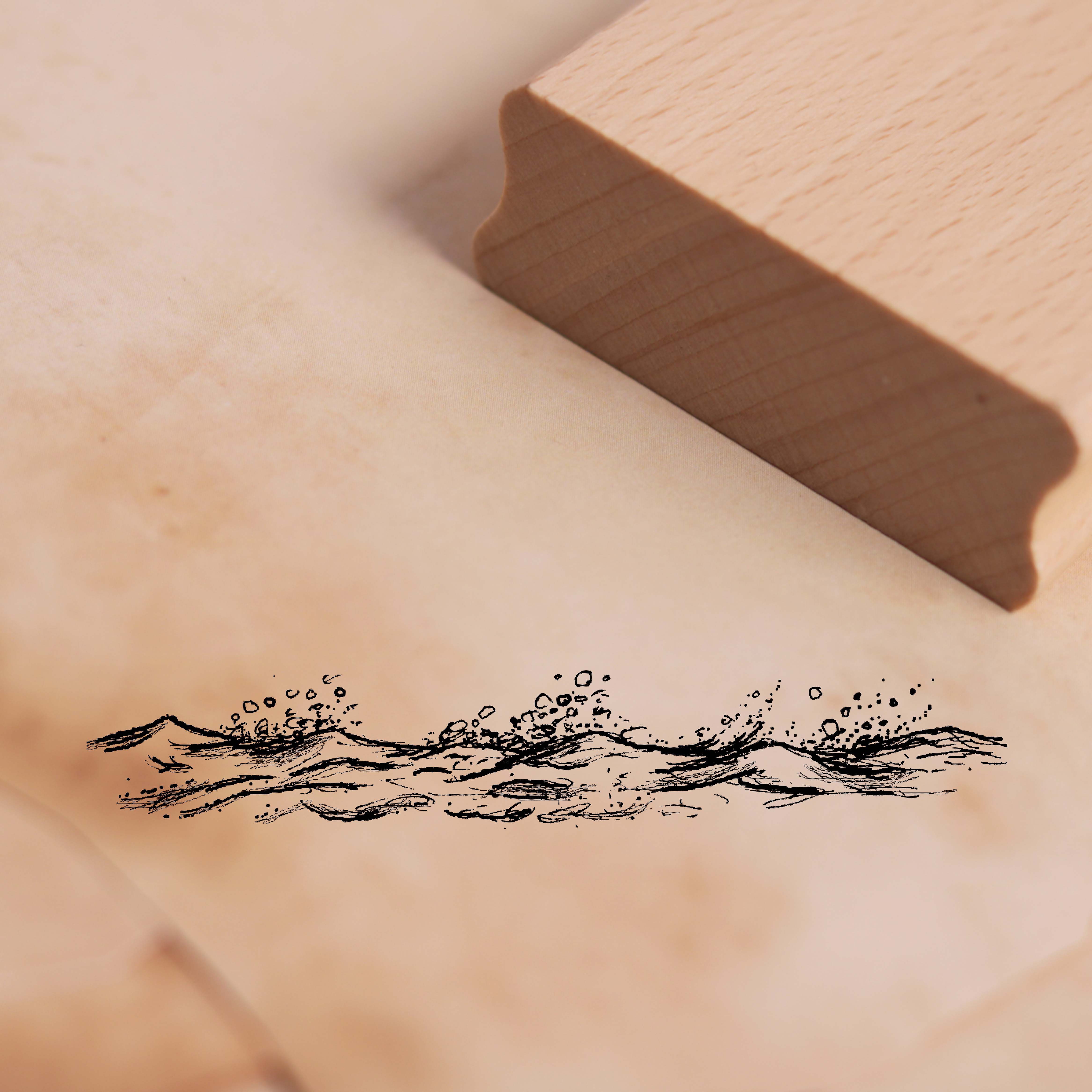 Motivstempel Wellen Bordüre Stempel Meer Strand 98 x 18 mm
