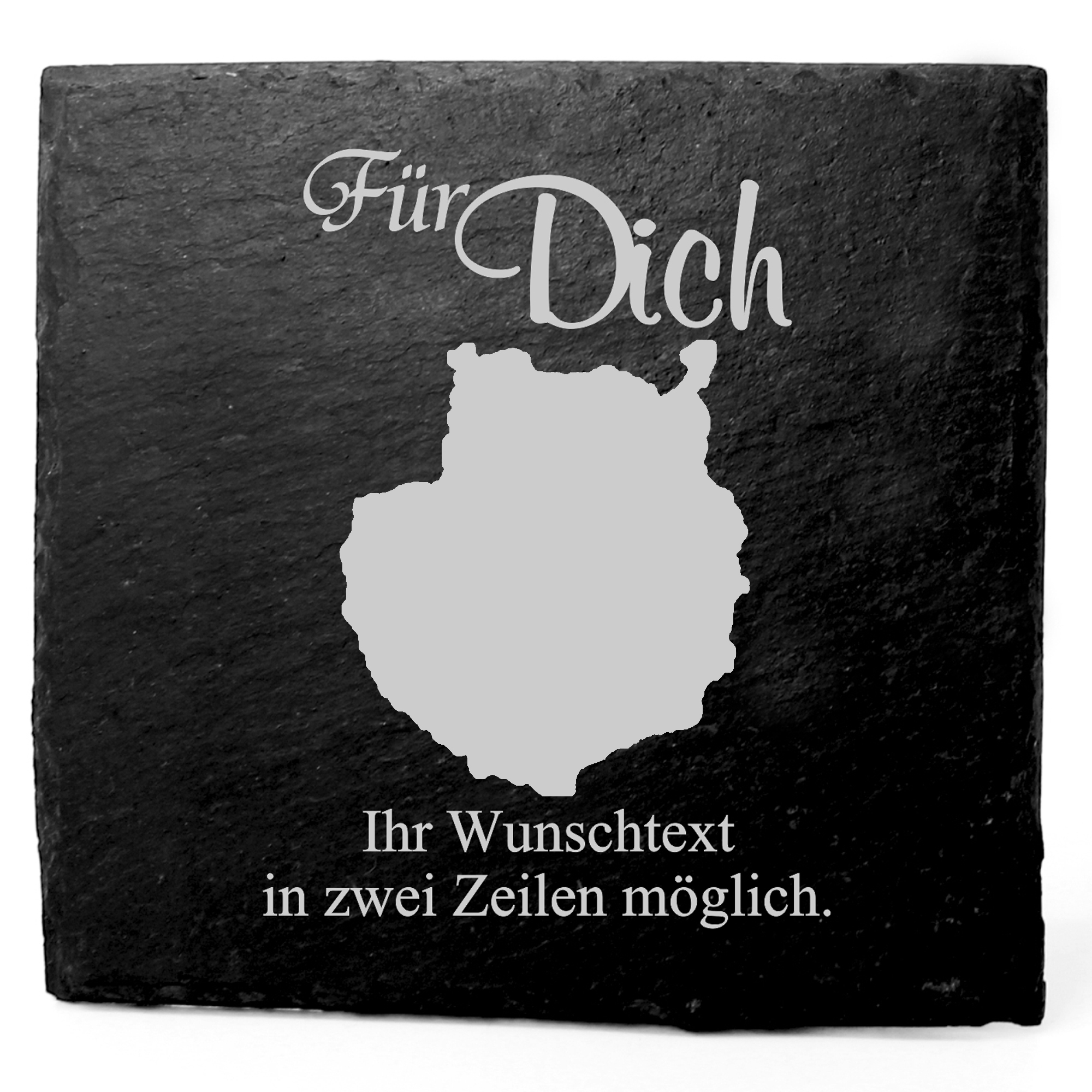 Deko Schiefer Untersetzer personalisiert Insel Gran Canaria - Für Dich - 11x11cm