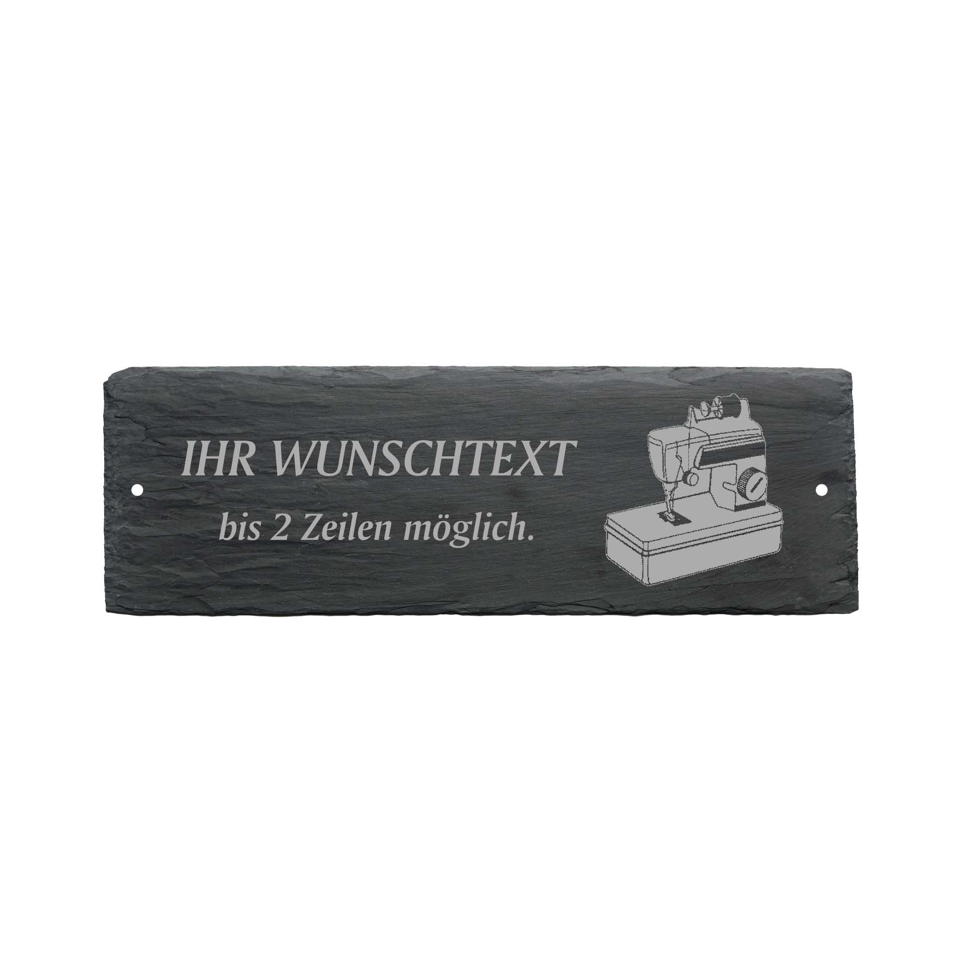 Türschild « NÄHMASCHINE » ca. 22 x 8 cm - aus Schiefer