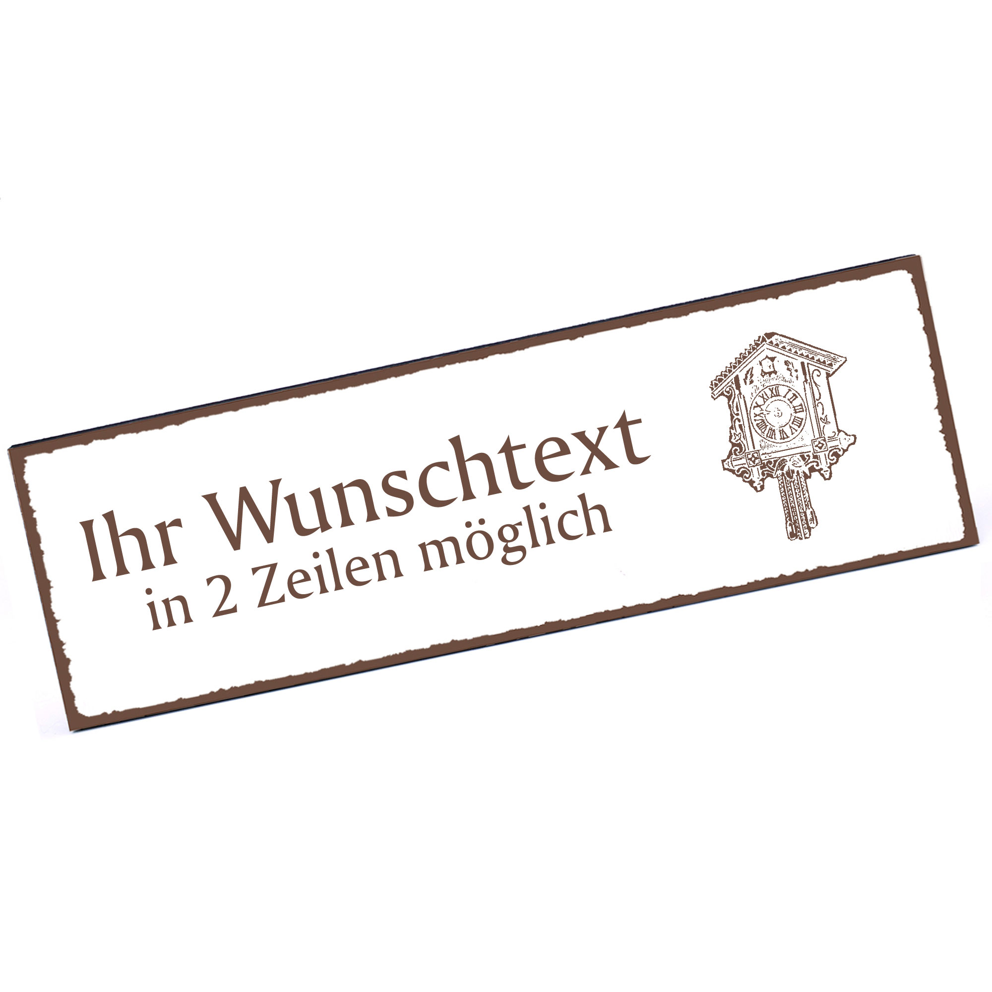 Türschild Kuckucksuhr  Namensschild personalisiert mit Gravur - 150mm x 50mm - selbstklebend