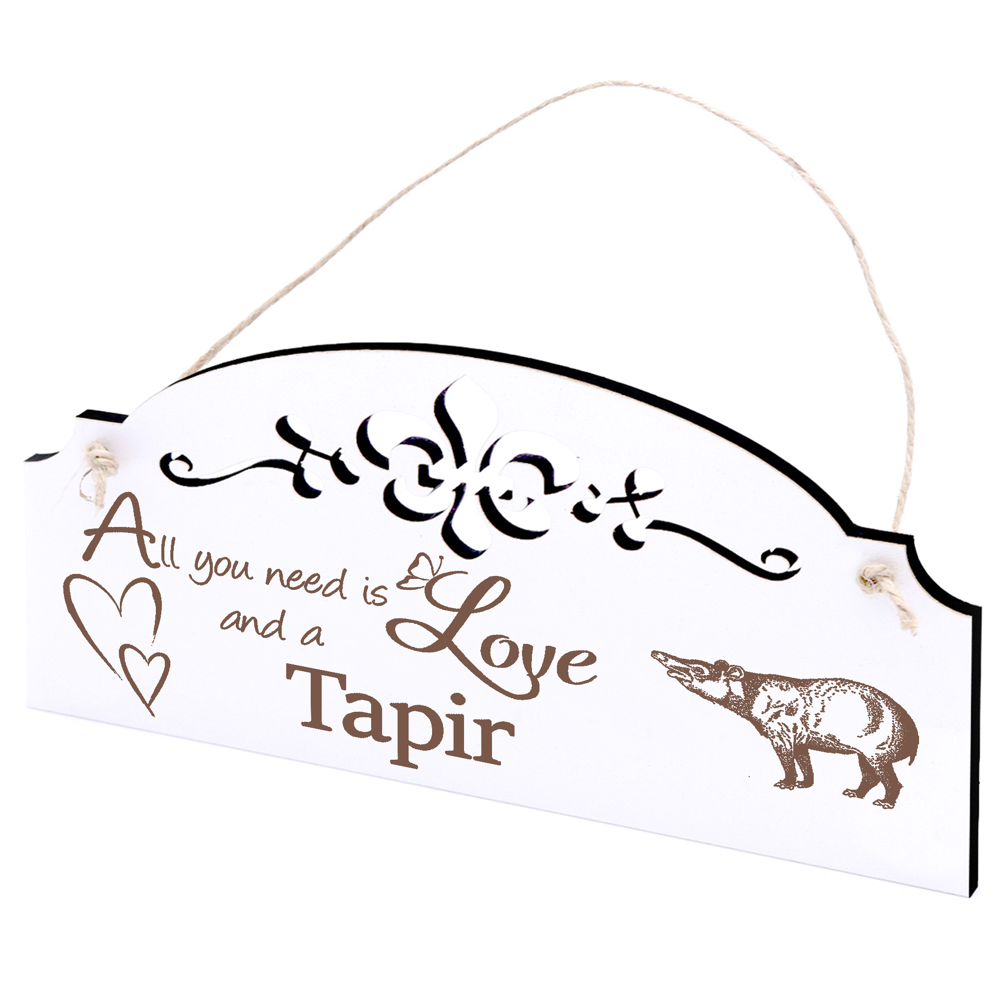 Schild Tapir Deko 20x10cm - All you need is Love and a Tapir - Holz