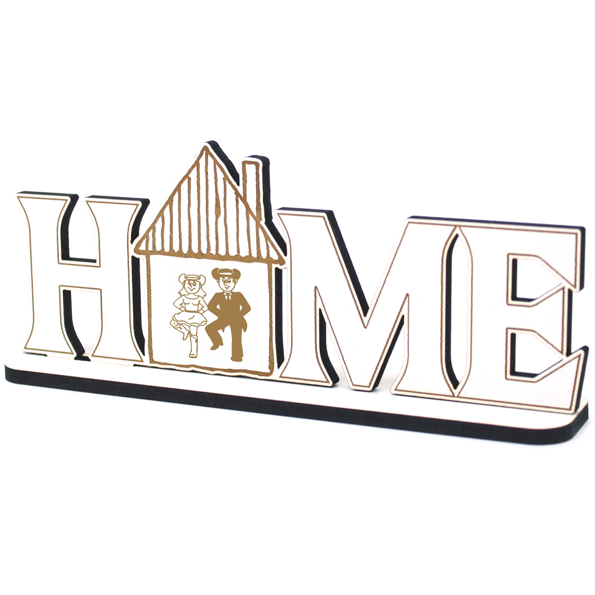 Deko Home Aufsteller Holz - Linedance - 28x12 cm Holzdeko