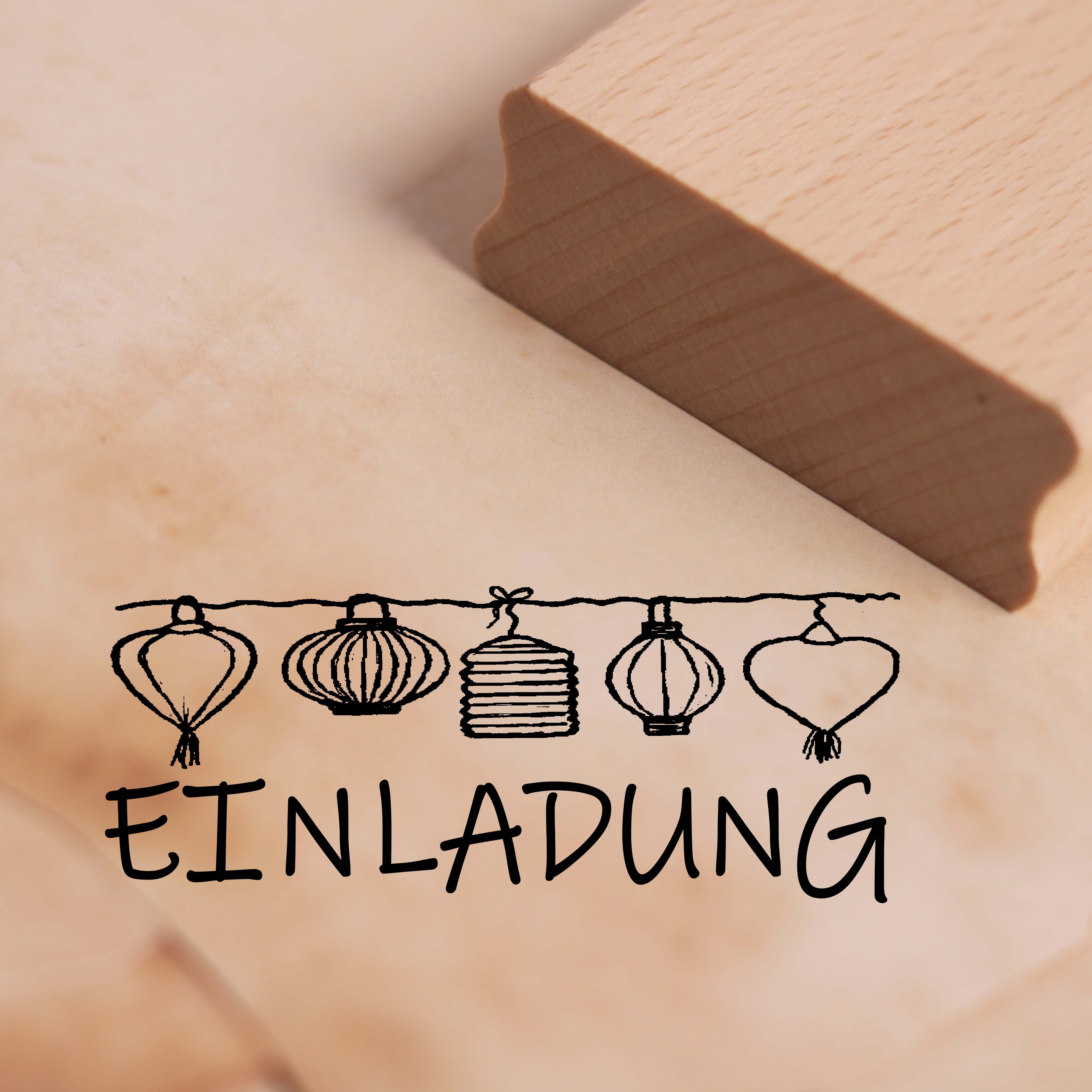 Motivstempel Einladung Stempel Lampions 68 x 28 mm