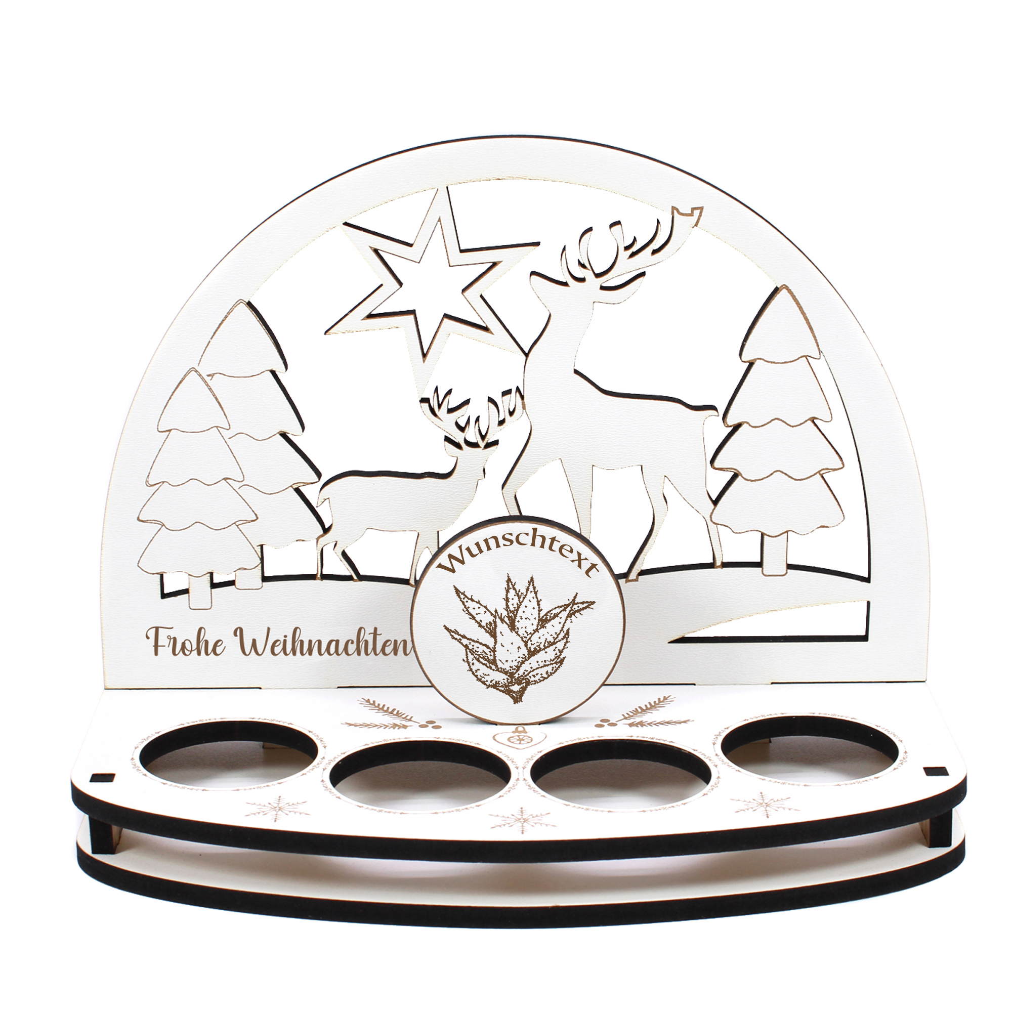 Deko Schwibbogen Aloe Vera Teelichthalter personalisiert Weihnachten Weihnachtsdekoration