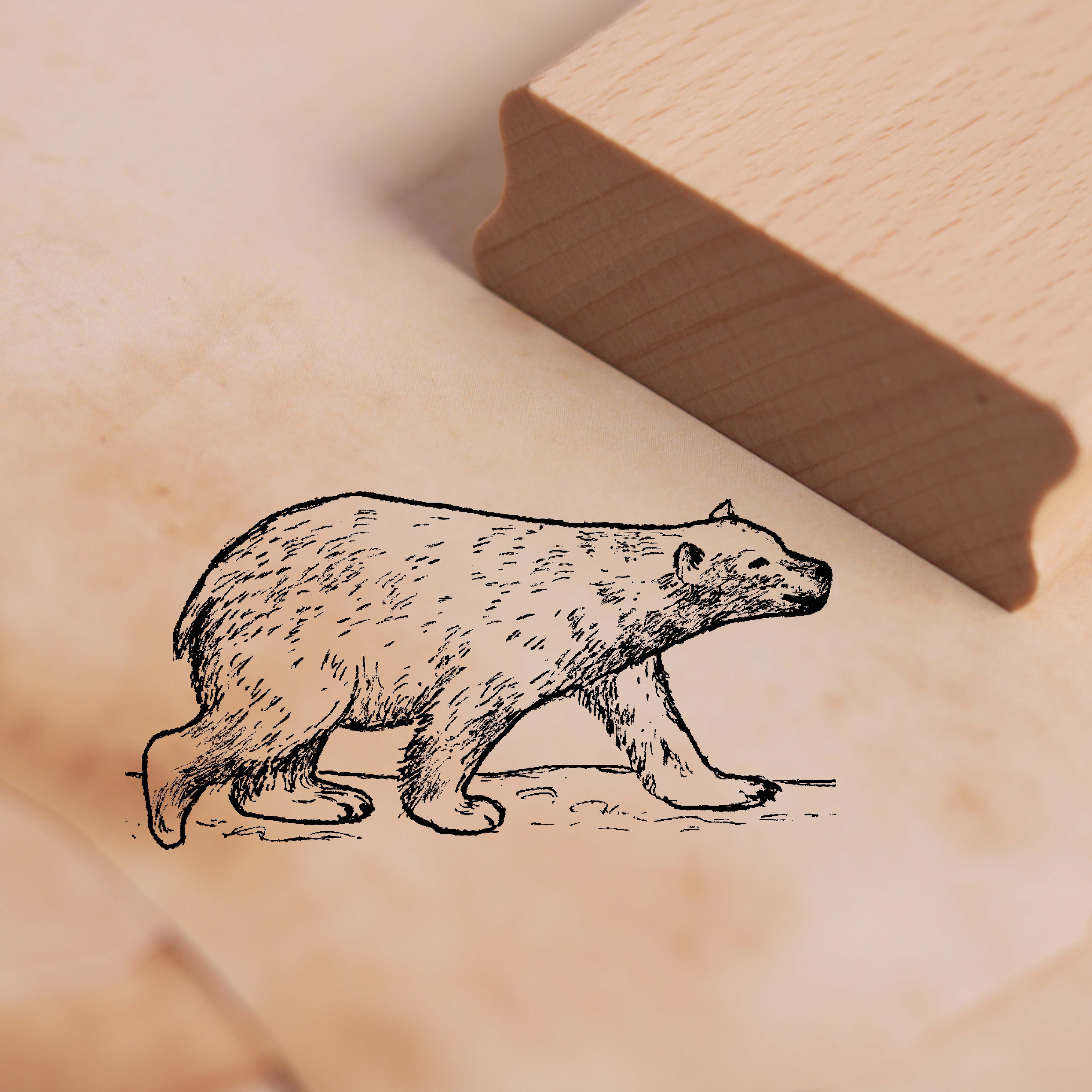 Motivstempel Eisbär läuft Stempel 55 x 28 mm
