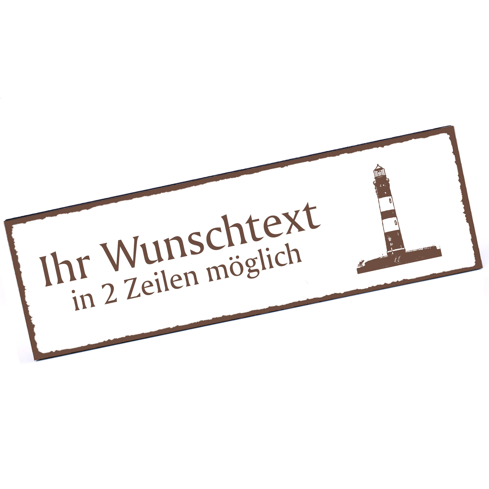 Türschild Insel Amrum Leuchtturm  Namensschild personalisiert mit Gravur - 150mm x 50mm - selbstkleb