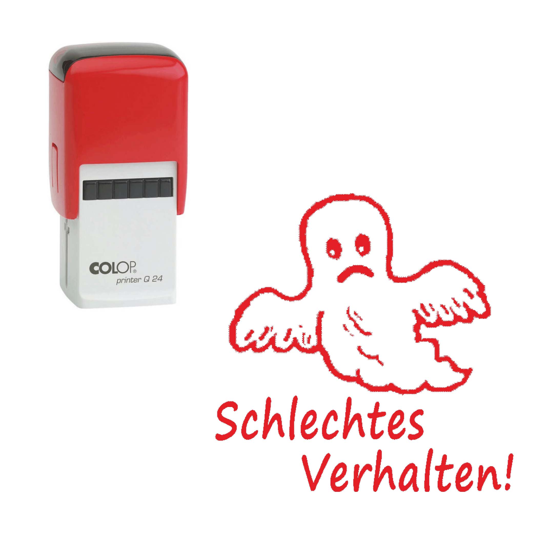 Lehrerstempel Schlechtes Verhalten - Automatikstempel Kinder Motivstempel Gespenst 24 x 24 mm