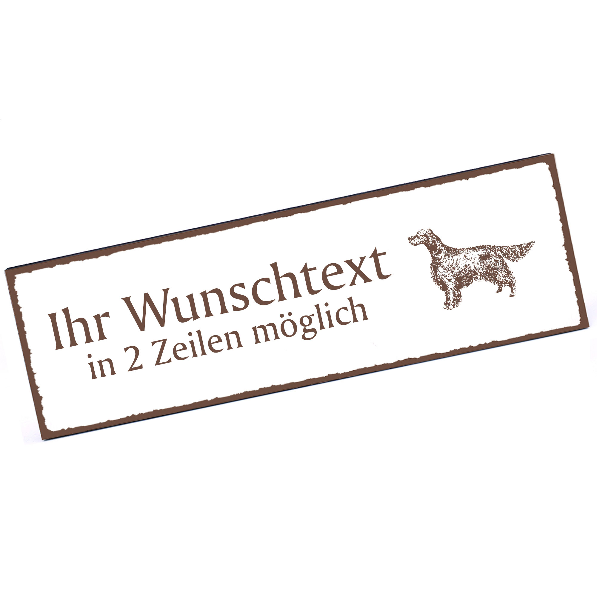 Türschild English Setter  Namensschild personalisiert mit Gravur - 150mm x 50mm - selbstklebend