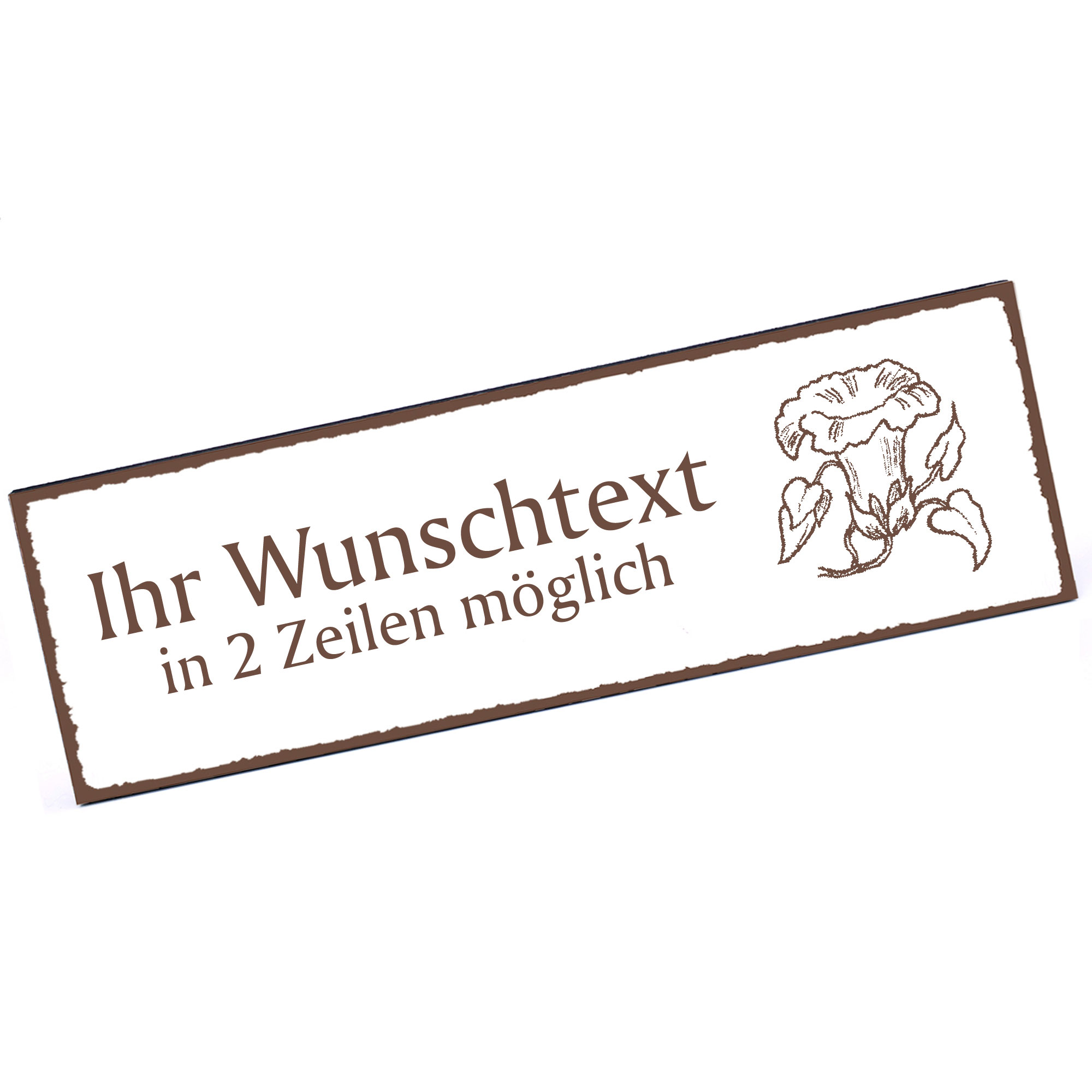 Türschild Winde  Namensschild personalisiert mit Gravur - 150mm x 50mm - selbstklebend