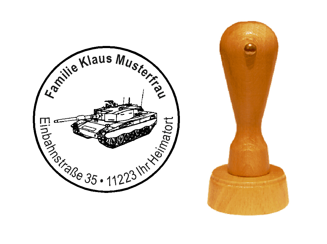 « Panzer 1 » Holzstempel mit persönlichem Wunschtext