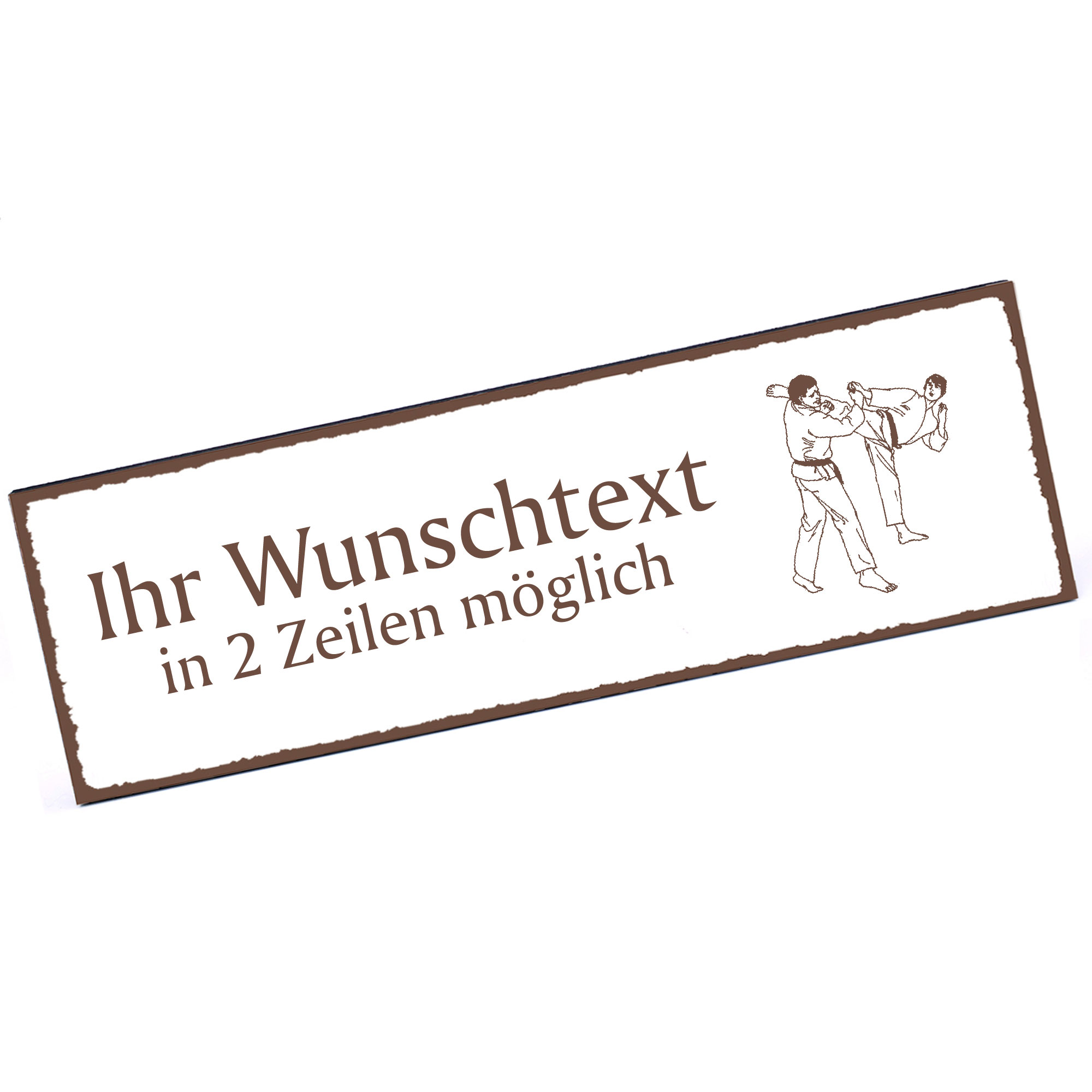 Türschild Karate  Namensschild personalisiert mit Gravur - 150mm x 50mm - selbstklebend
