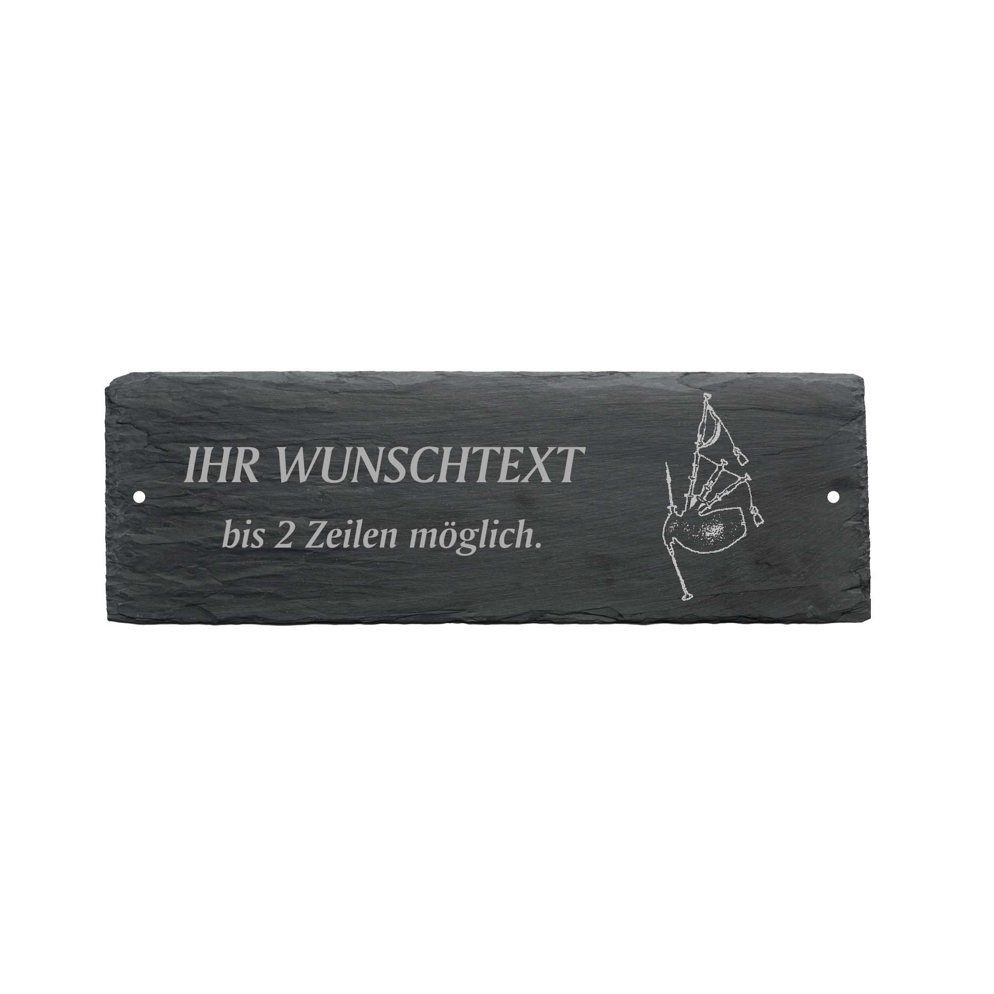 Türschild « DUDELSACK 02 » ca. 22 x 8 cm - aus Schiefer