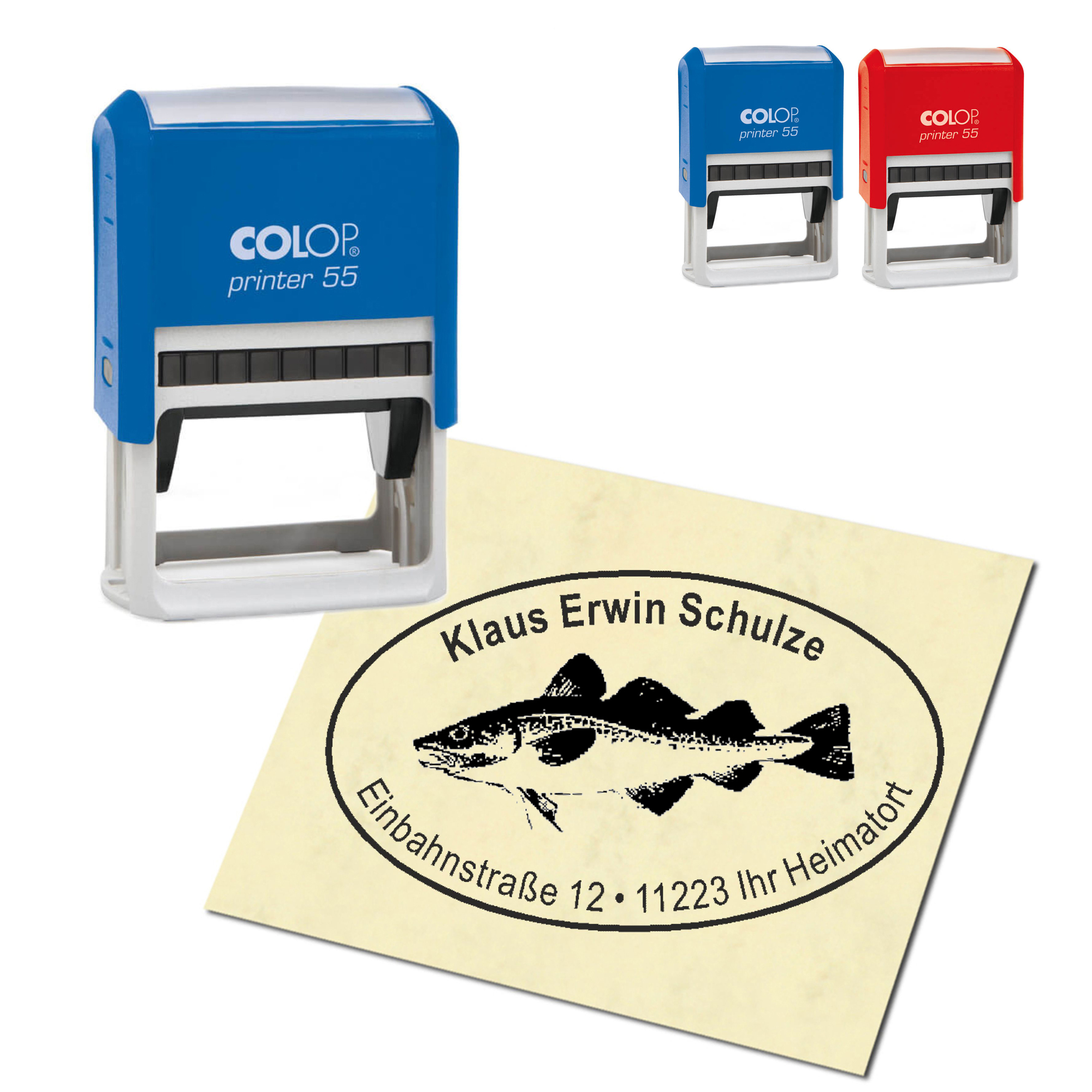 Adressstempel personalisiert Stempel - Dorsch - oval 59 x 39 mm