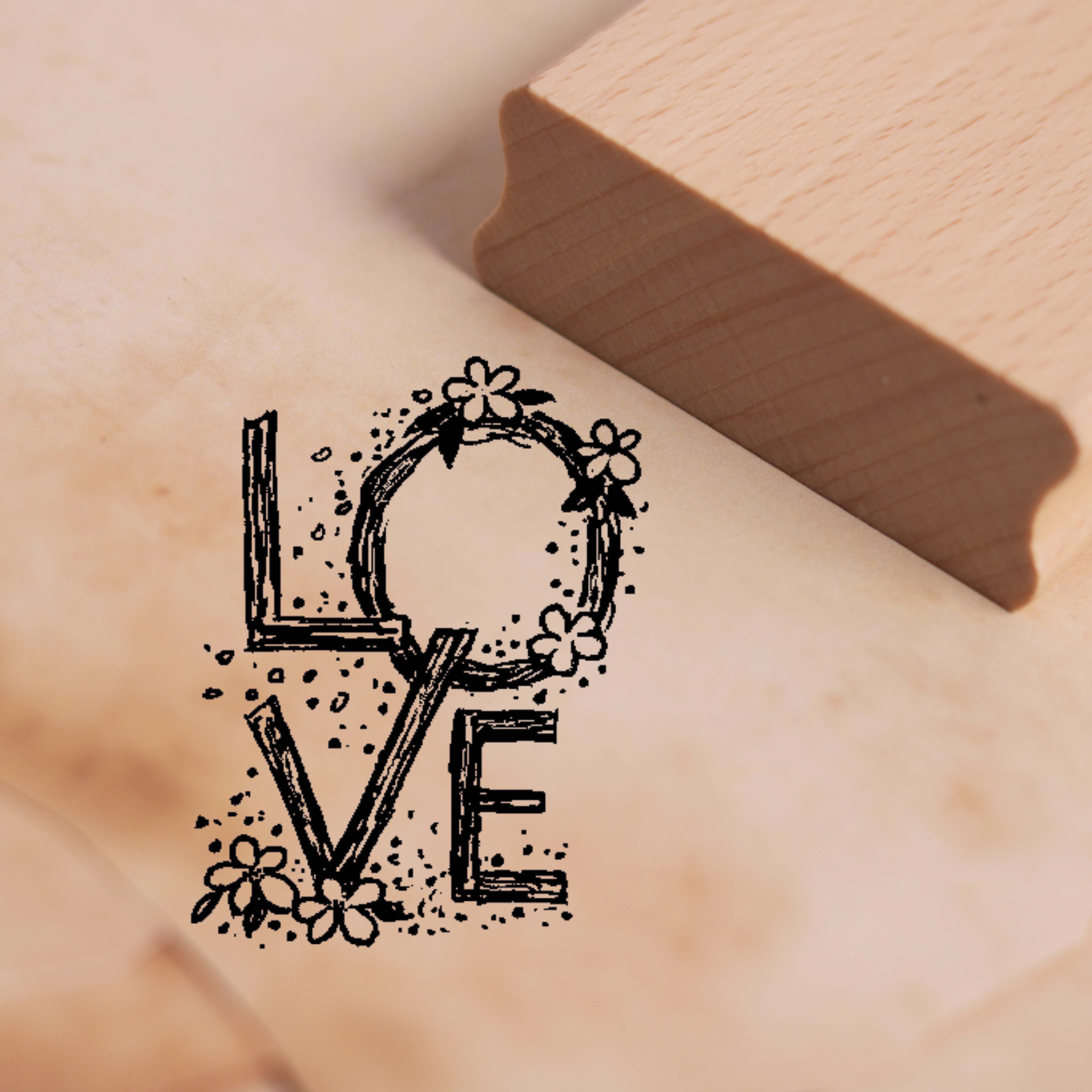 Motivstempel Love Stempel Blüten Ranke 37 x 48 mm