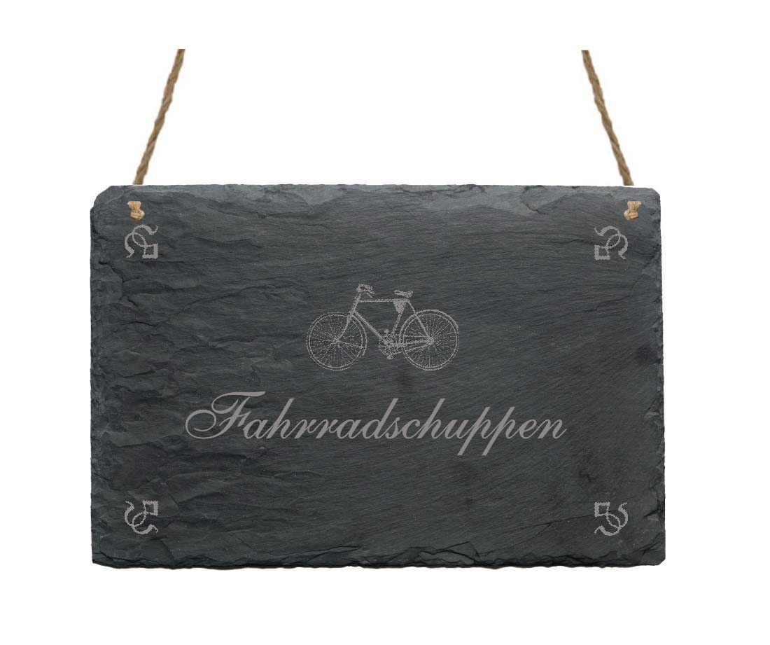 Schiefertafel « Fahrradschuppen »