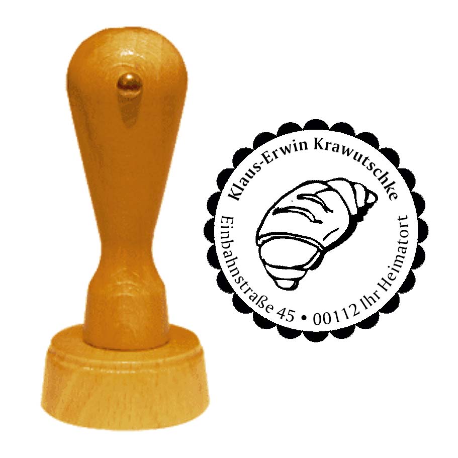 Adressenstempel « CROISSANT » mit persönlichem Wunschtext