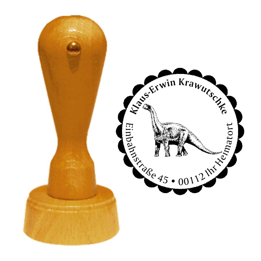 Adressenstempel « APATOSAURUS » mit persönlichem Wunschtext