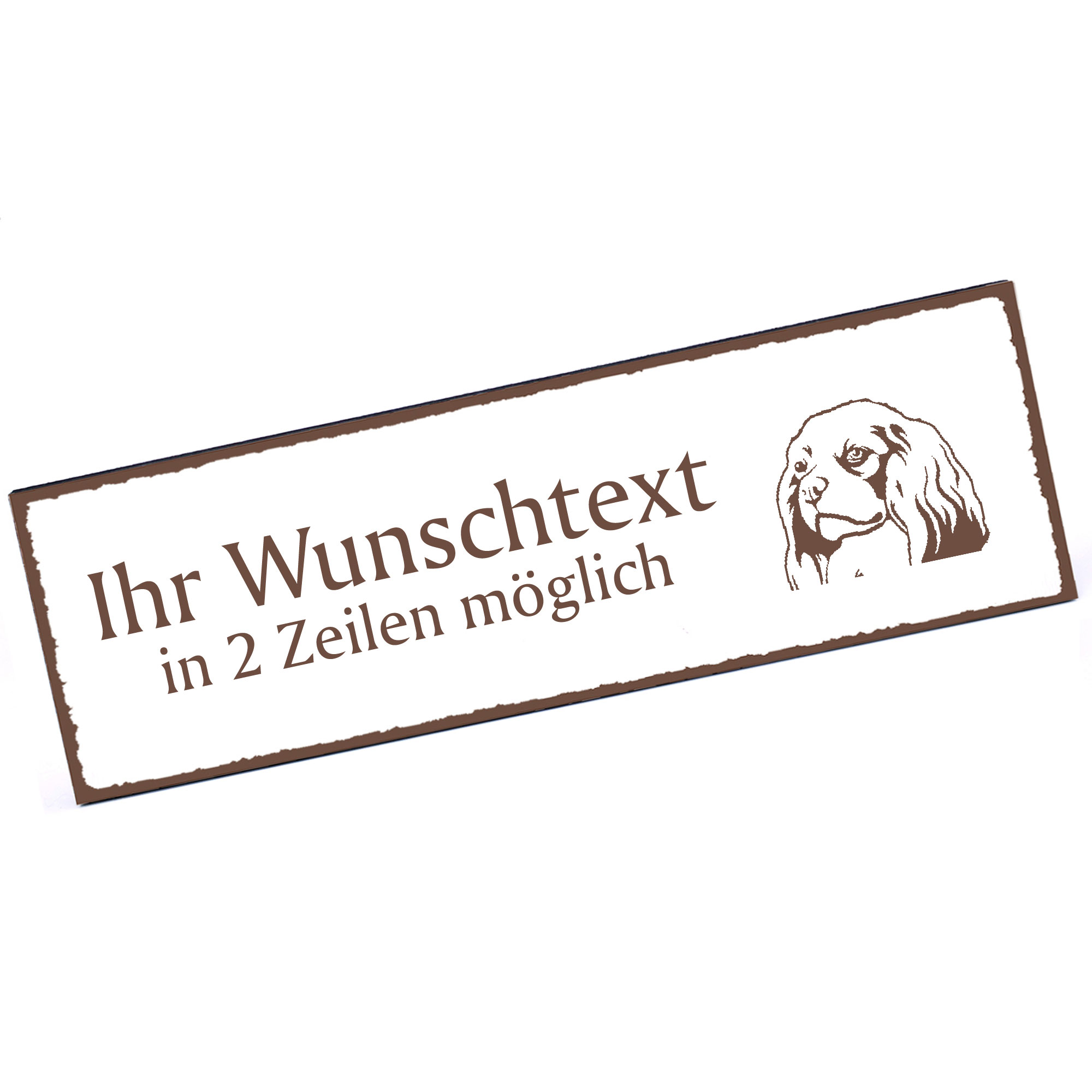 Türschild Cavalier King Charles Spaniel  Namensschild personalisiert mit Gravur - 150mm x 50mm - sel