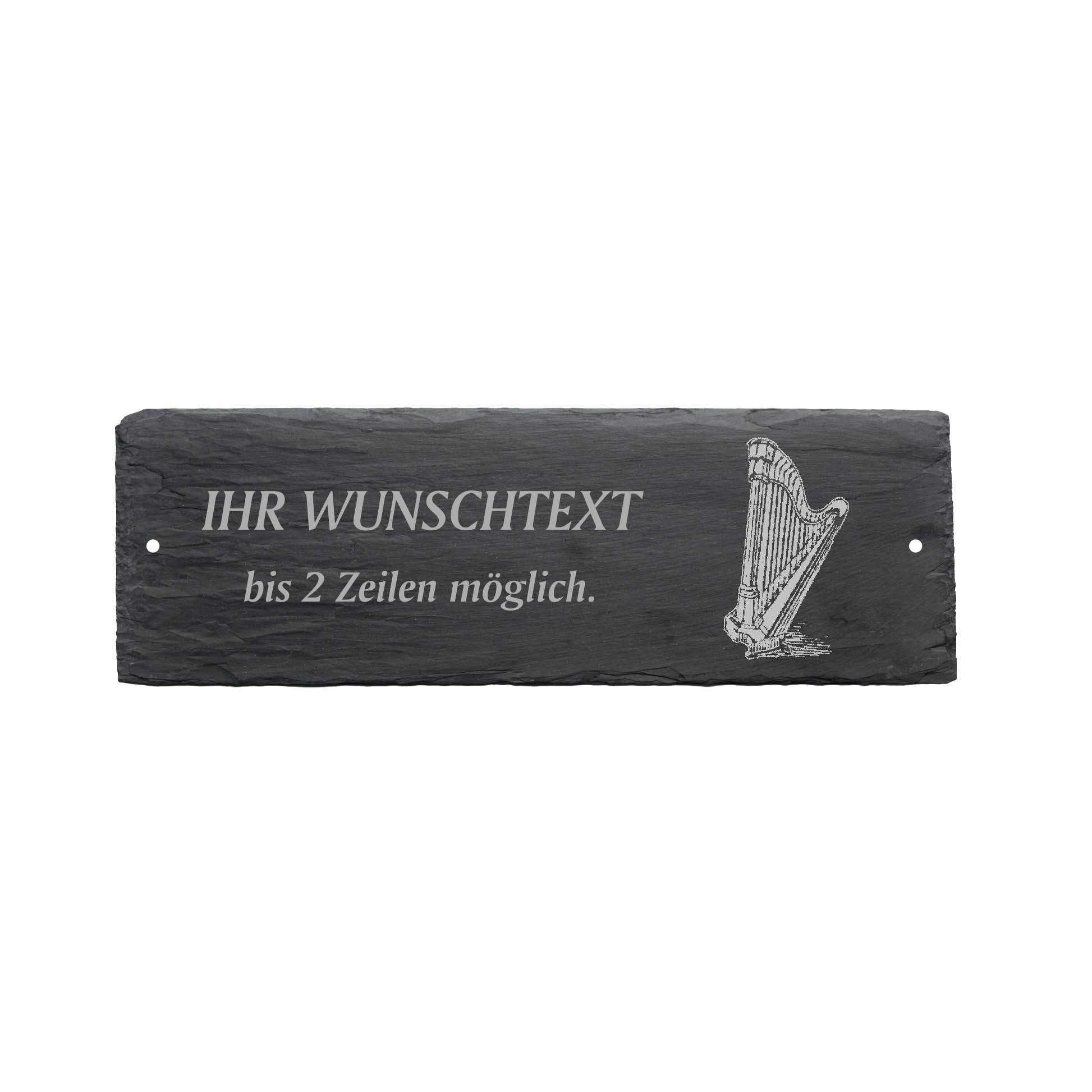 Türschild « HARFE » ca. 22 x 8 cm - aus Schiefer