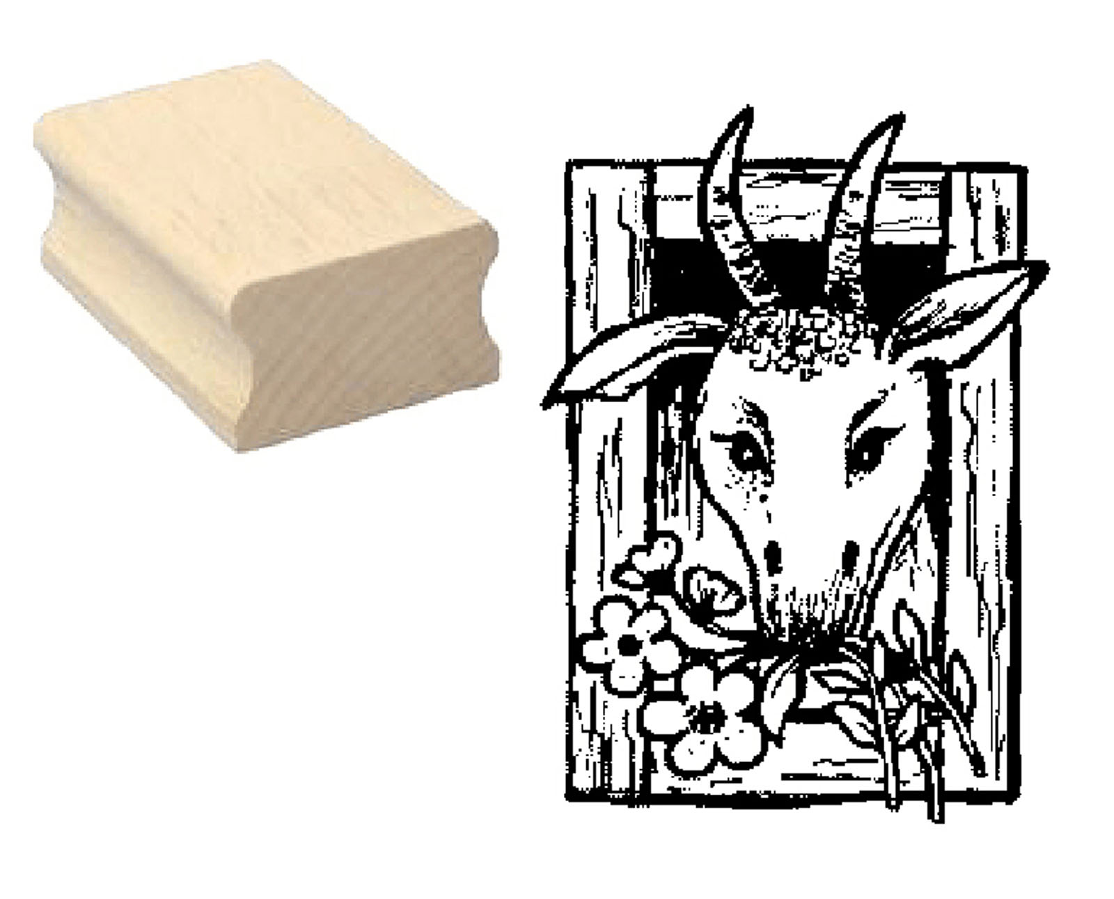Motivstempel « Ziege im Fenster »