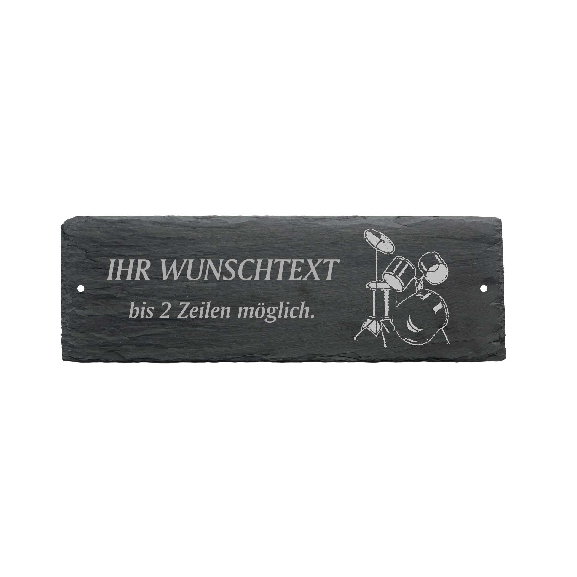 Türschild « SCHLAGZEUG » ca. 22 x 8 cm - aus Schiefer