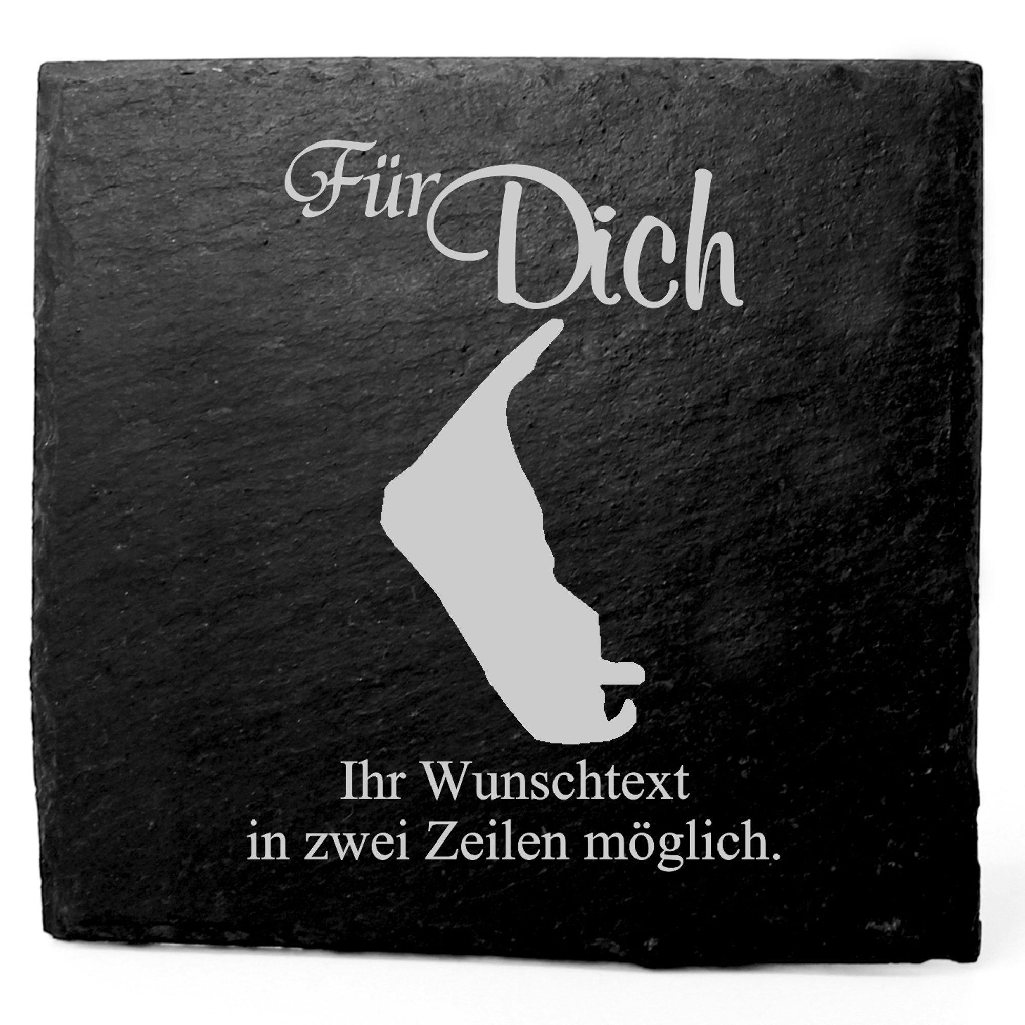 Deko Schiefer Untersetzer personalisiert Insel Amrum - Für Dich - 11x11cm