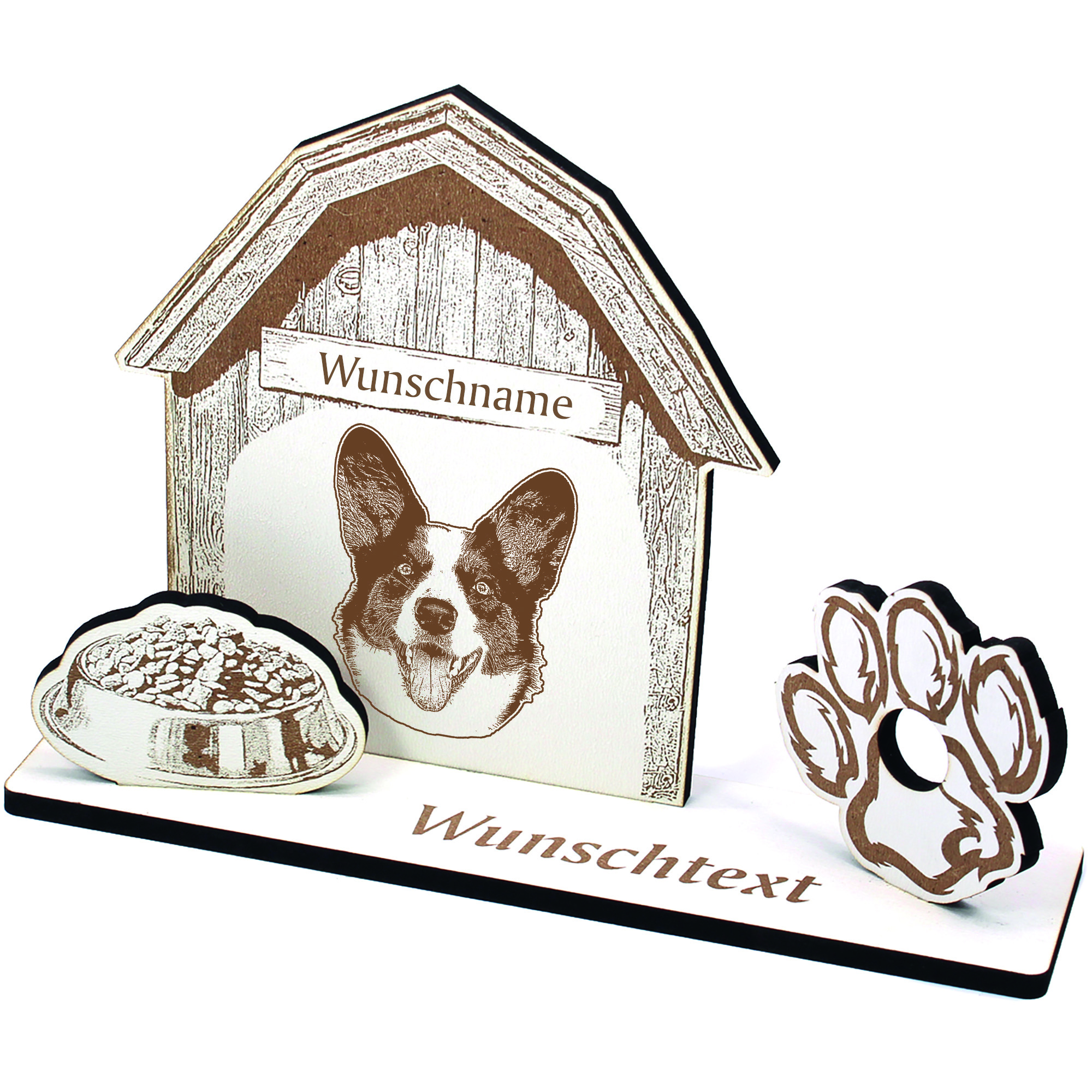Geldgeschenk Hund Welsh Corgi Cardigan  - personalisiert 20x14cm
